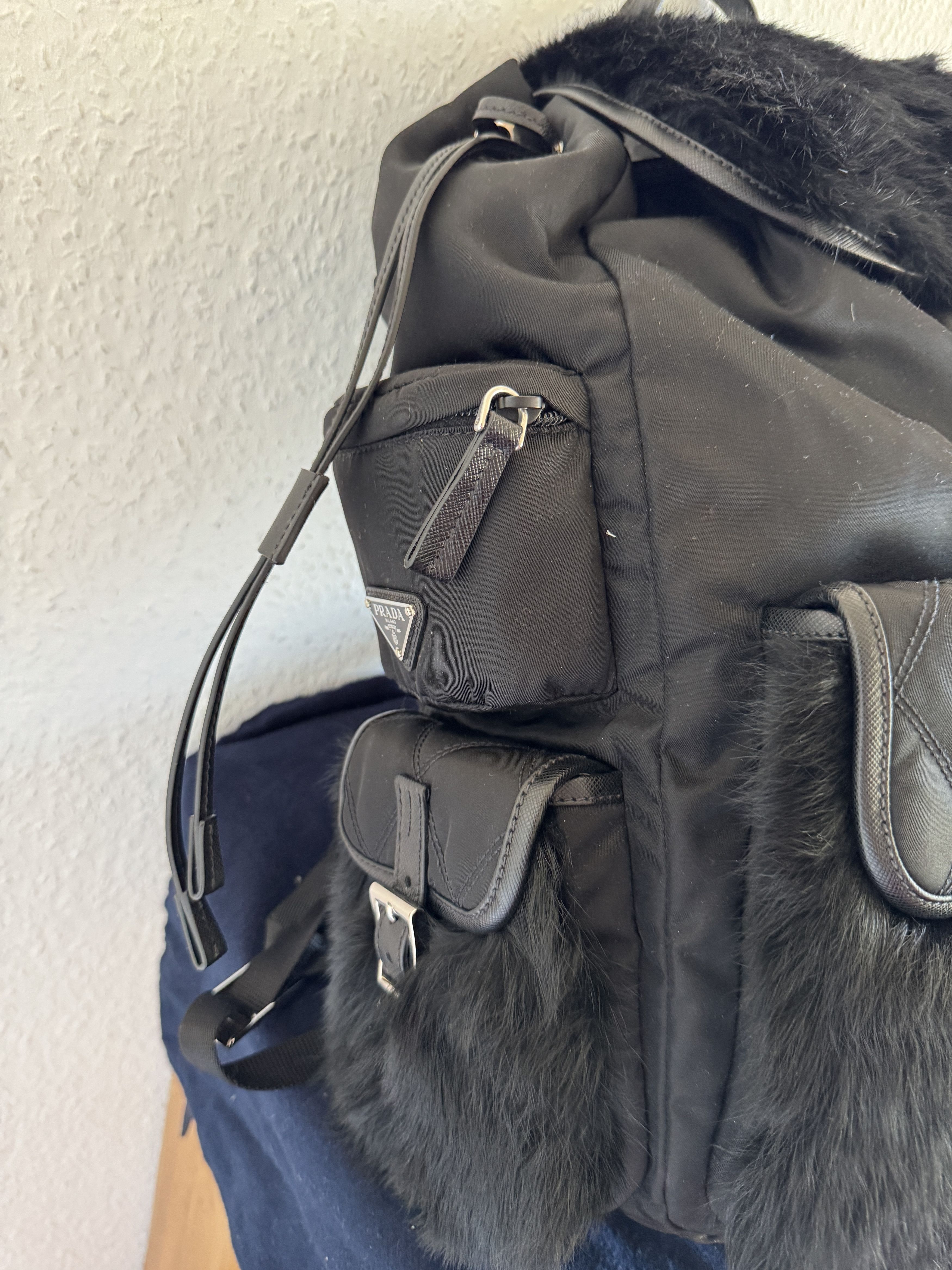 Prada Rabbit Fur Cargo Backpack Size ONE SIZE - 3 Thumbnail