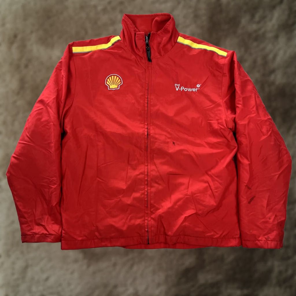 Vintage VINTAGE Shell Jacket Mens XL Red Windbreaker Lined Fleece Softshell Reflective Pockets Zip Workwear Casual Size US XL / EU 56 / 4 - 1 Thumbnail
