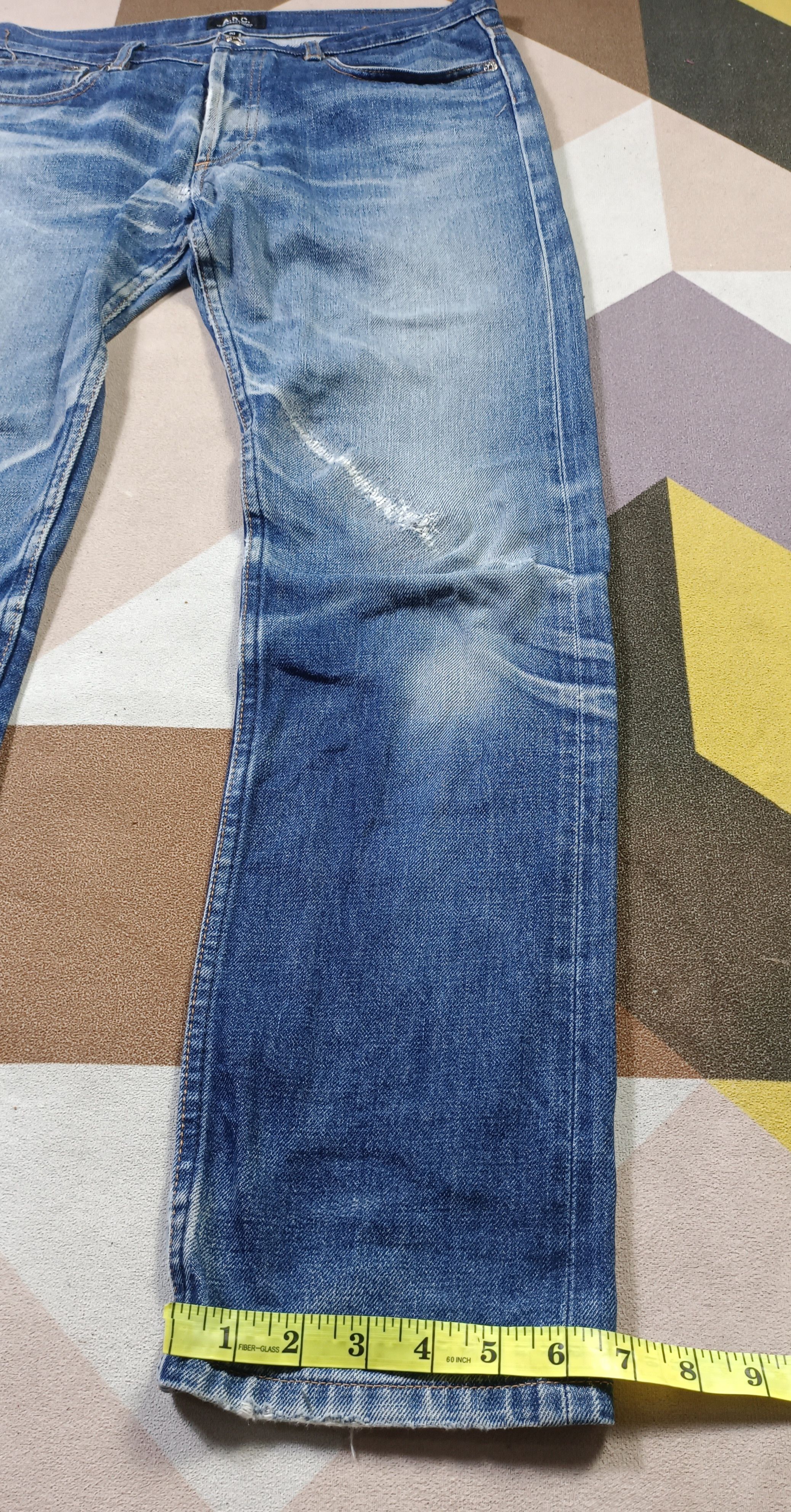 A.P.C. A.P.C Jean Droit Etroit Full Selvedge Distressed Jeans Size US 32 / EU 48 - 19 Thumbnail