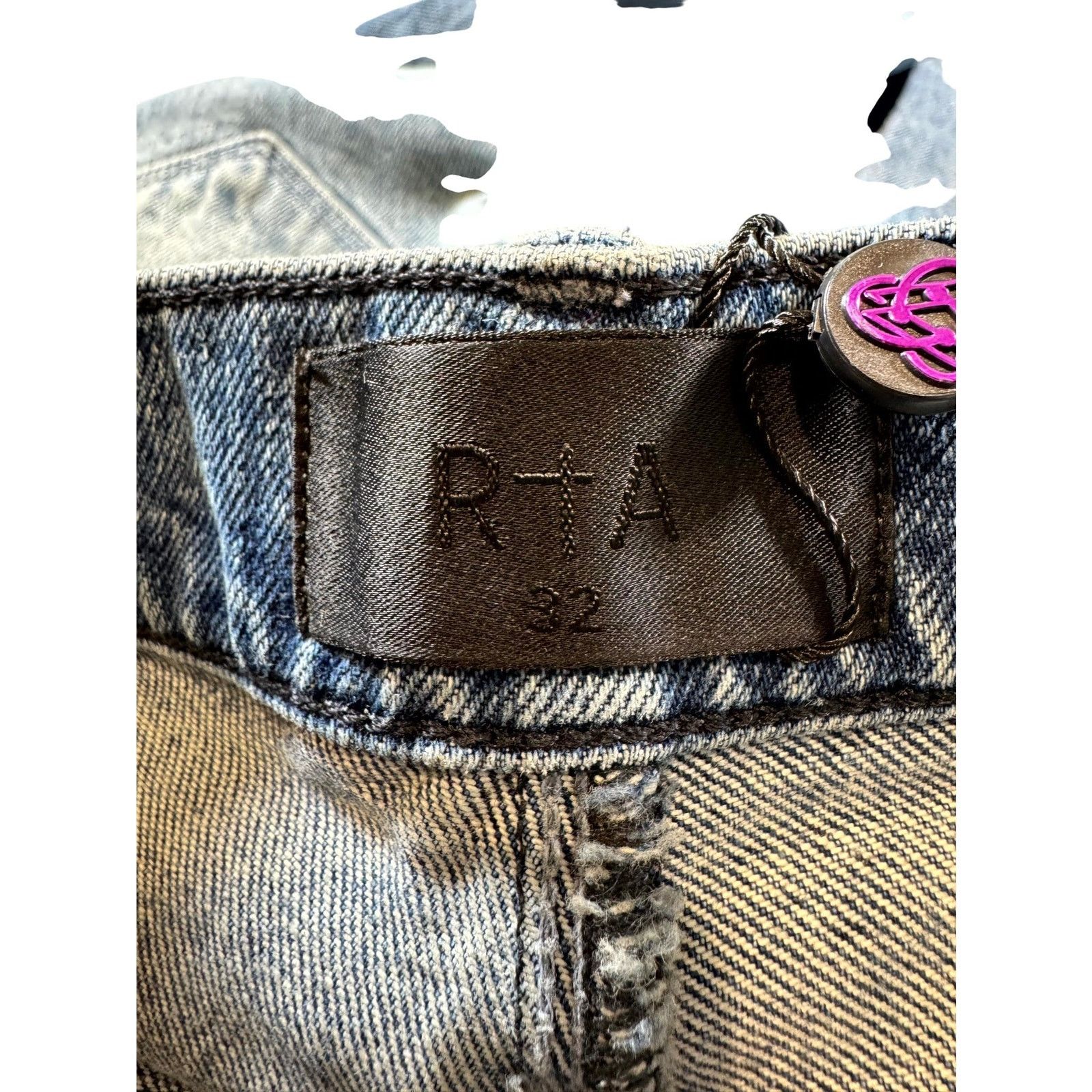 Rta RTA Embroidered Logo Plain Light Wash Jeans Size US 32 / EU 48 - 4 Thumbnail