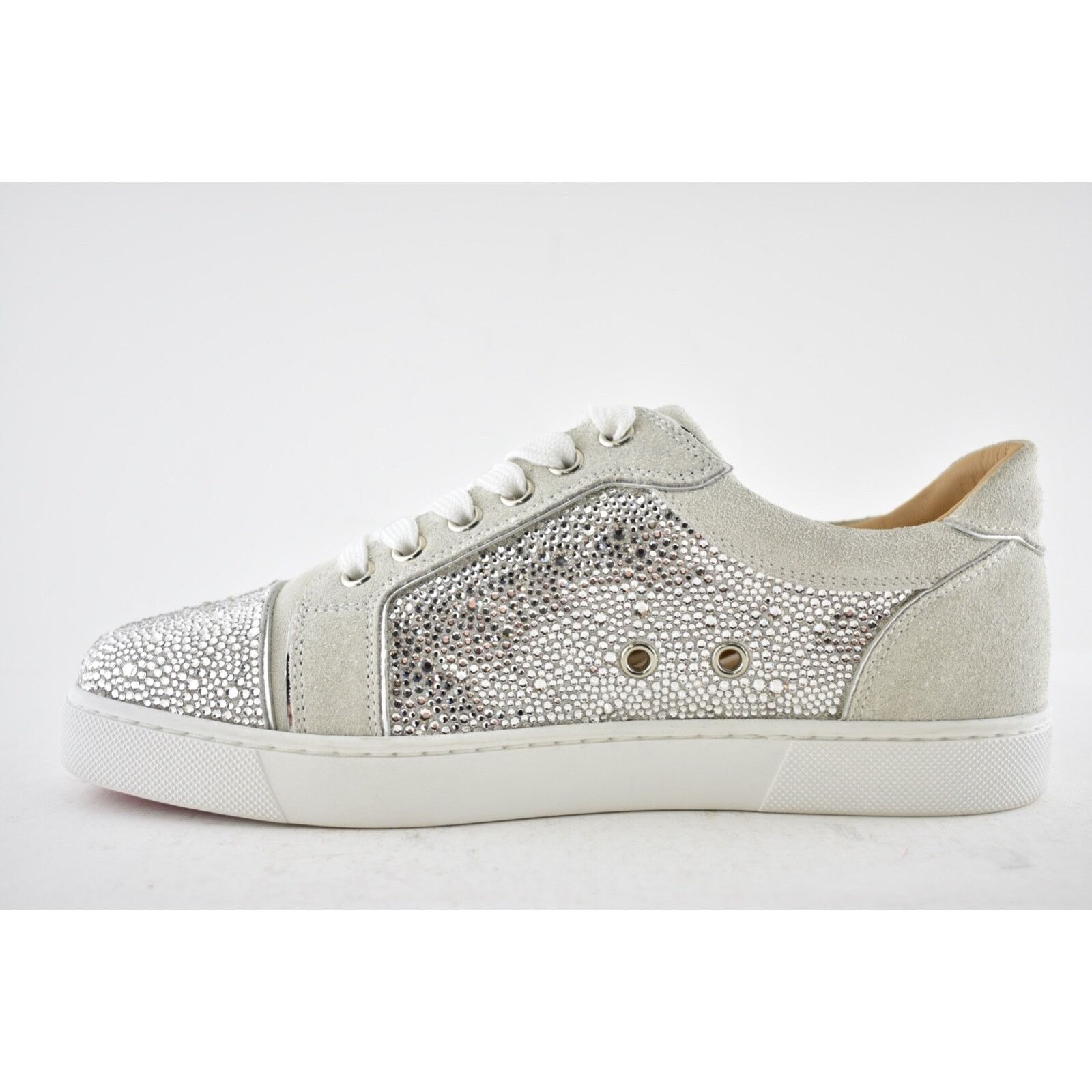 Christian Louboutin Vieira Strass Flat Lune Grey Crystal Low Top Sneaker 36.5 Size US 6.5 / IT 36.5 - 9 Thumbnail