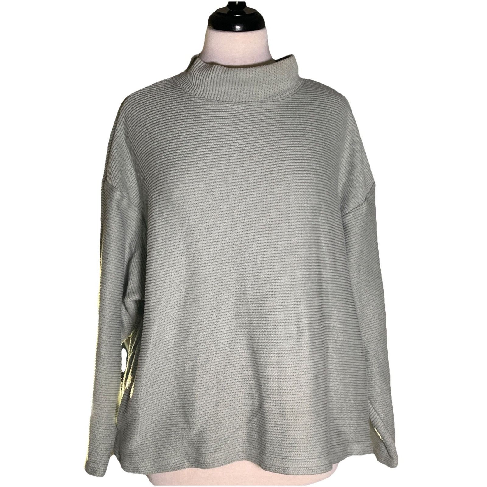 Madewell Madewell Light Sage Green Ribbed Mockneck L/S Pullover XL Size XL / US 12-14 / IT 48-50 - 1 Thumbnail