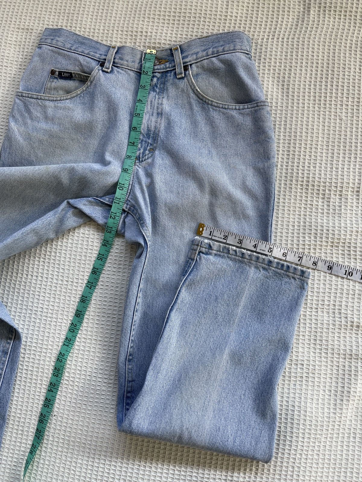 Jean Rare🔥Vintage Lee Light Blue Wash Baggy Jeans Size US 32 / EU 48 - 11 Thumbnail