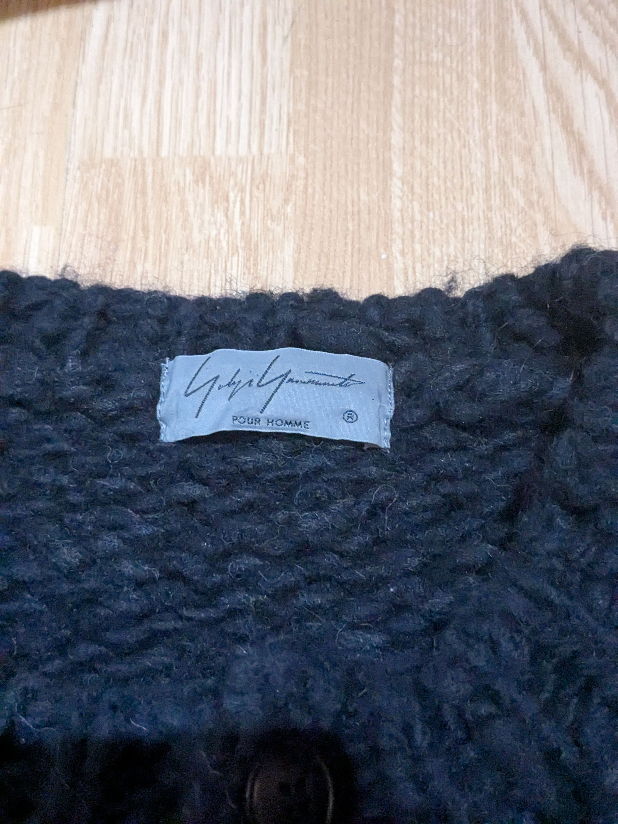 Yohji Yamamoto AW20 Distressed Henley Knit Size US L / EU 52-54 / 3 - 4 Thumbnail