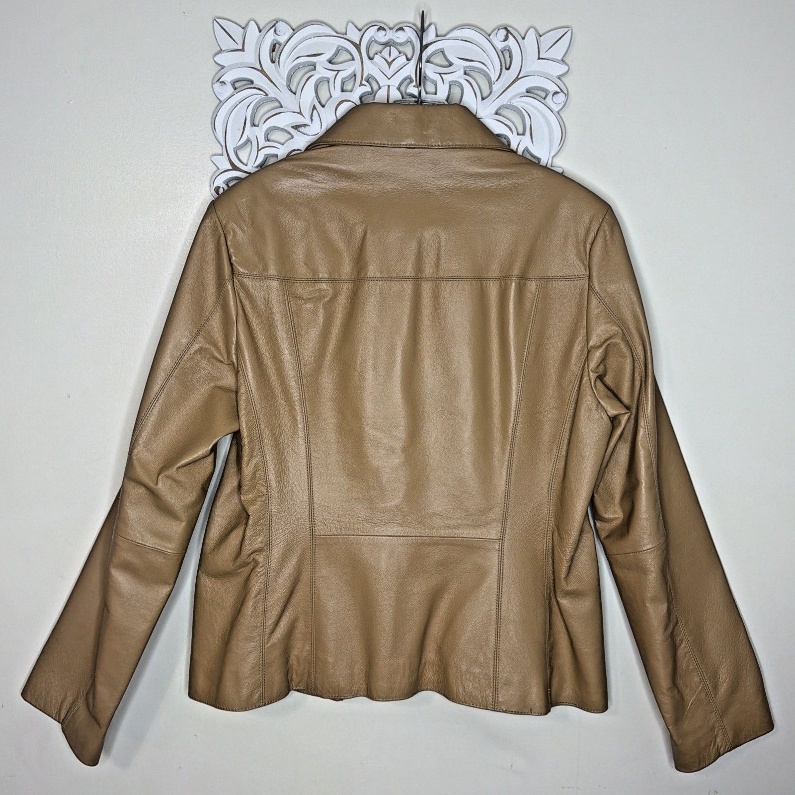 Wilsons Leather WILSONS Leather Maxima Women's L Button Front Lined TAN Size L / US 10 / IT 46 - 9 Thumbnail