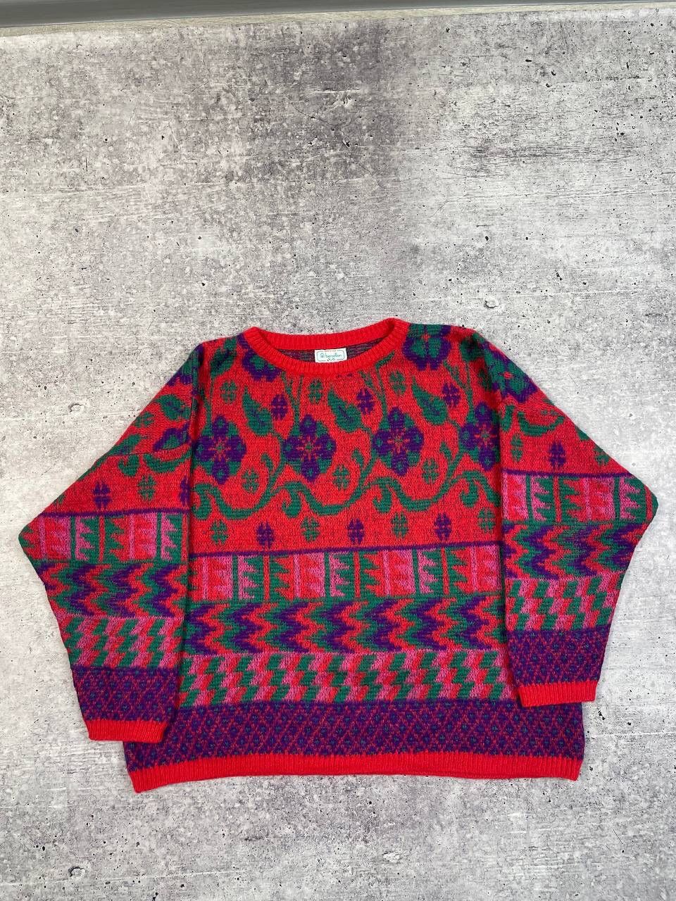 Benetton Vintage Benetton Aztec Wool Mohair Sweater Y2K Size US M / EU 48-50 / 2 - 1 Thumbnail