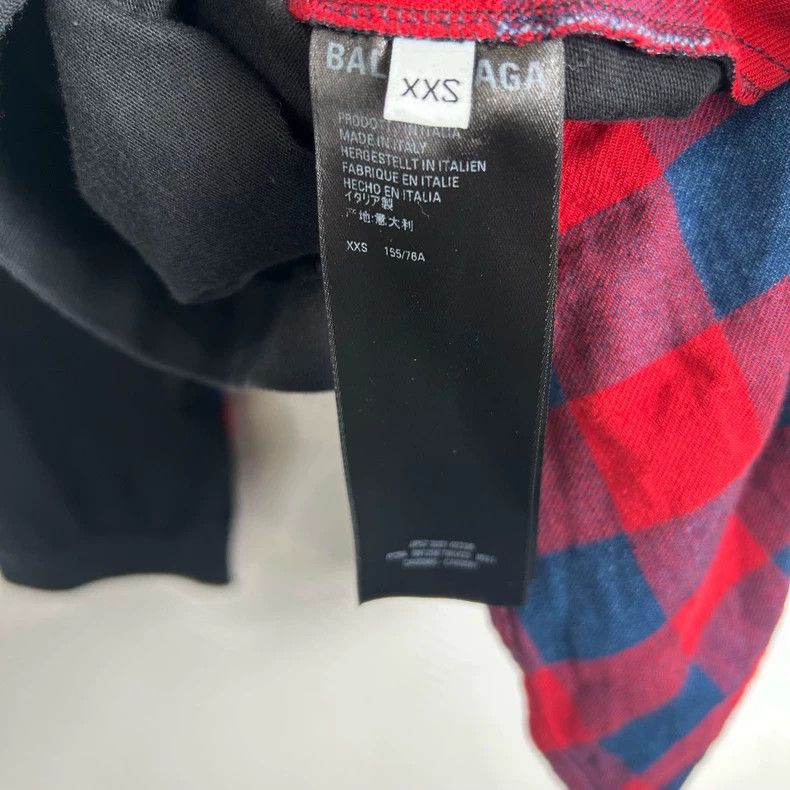 Balenciaga Balenciaga Double B Embroidered Logo Plaid Long Sleeve Shi Size US XXS / EU 40 - 4 Thumbnail