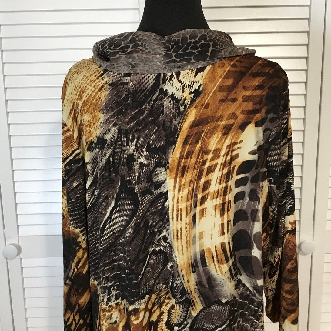 Other Susan Graver Liquid Knit Animal Cowl Neck Tunic Blouse L Size L / US 10 / IT 46 - 5 Thumbnail