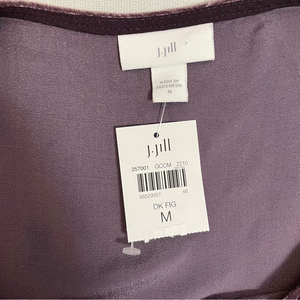 J. Jill NWT New $199 J. Jill Rayon Silk Velvet Long Sleeve Dark Fig Size M / US 6-8 / IT 42-44 - 8 Thumbnail