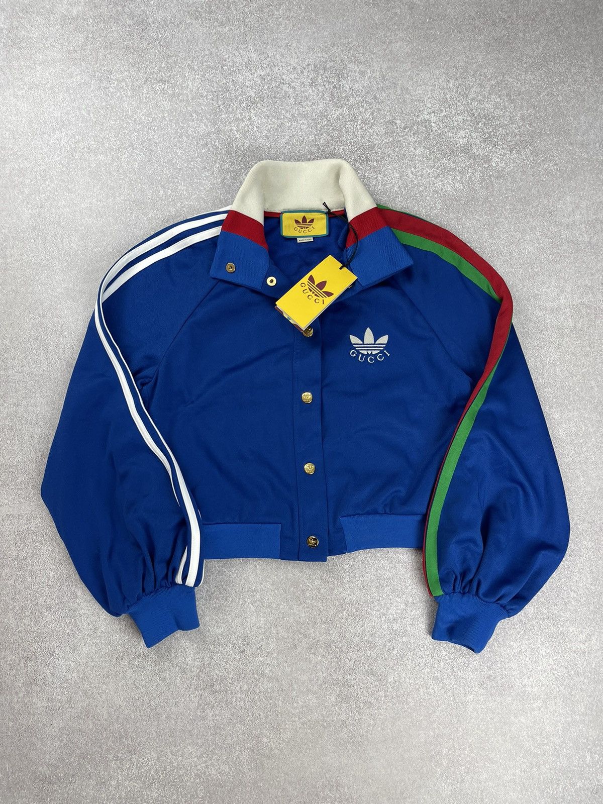 Adidas × Gucci Adidas x Gucci Cropped Jacket Cobalt Blue Size XS Size XS / US 0-2 / IT 36-38 - 11 Thumbnail