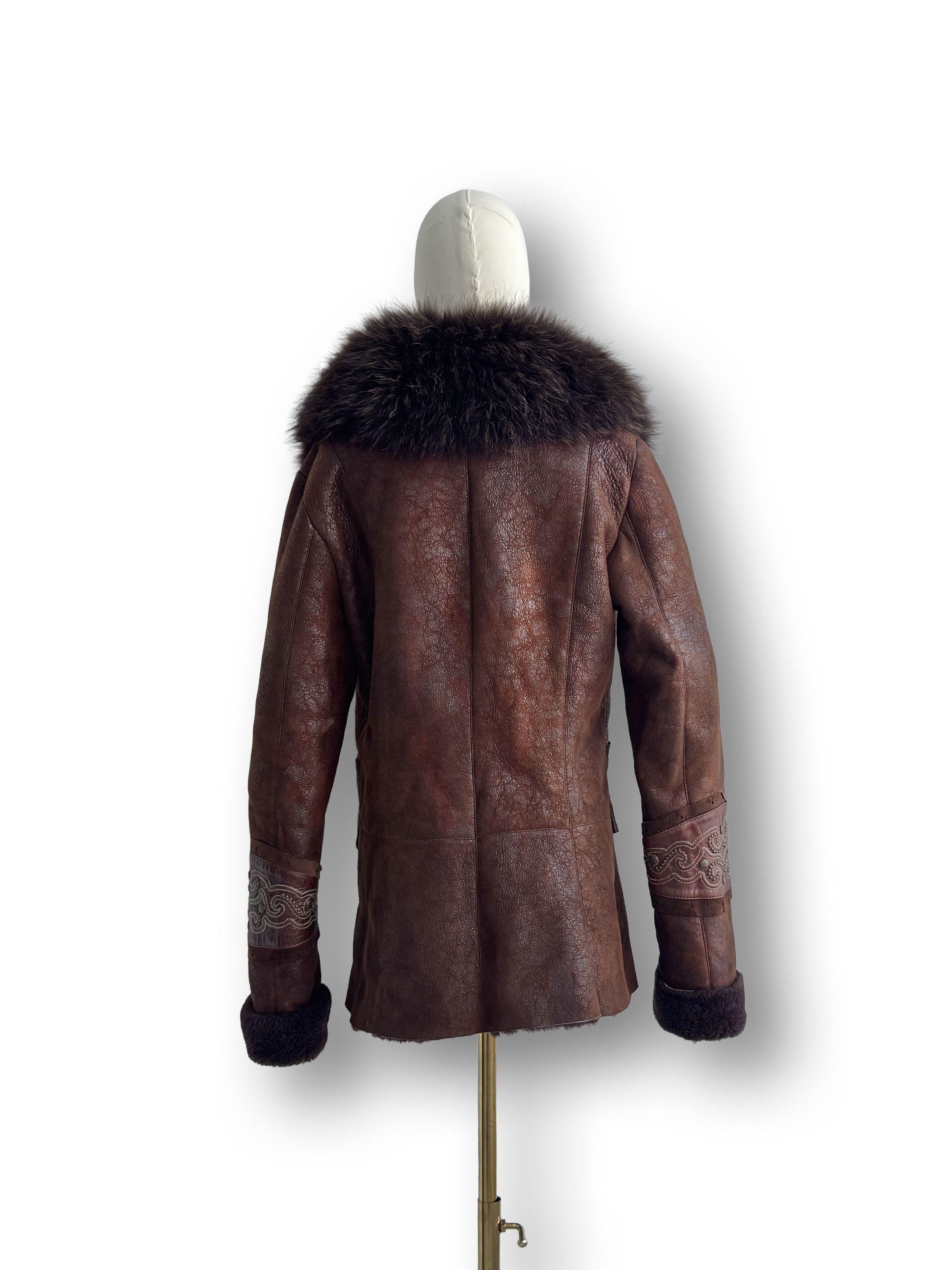 Vintage Real Sheepskin Coat With Real Fur Details From The 90's(V349 Size S / US 4 / IT 40 - 4 Thumbnail