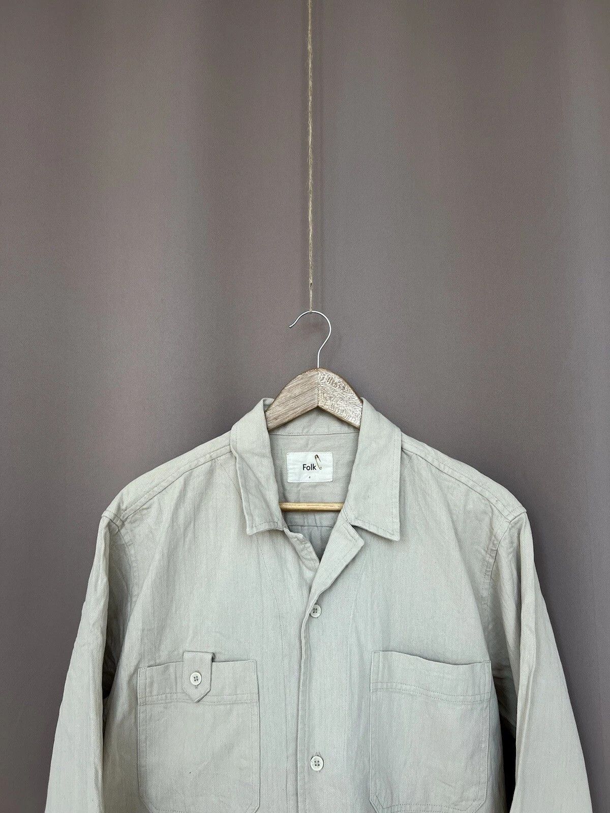 Folk Folk Button Up Shirt Mens Size L or 4 Cotton Overshirt Size US L / EU 52-54 / 3 - 2 Thumbnail
