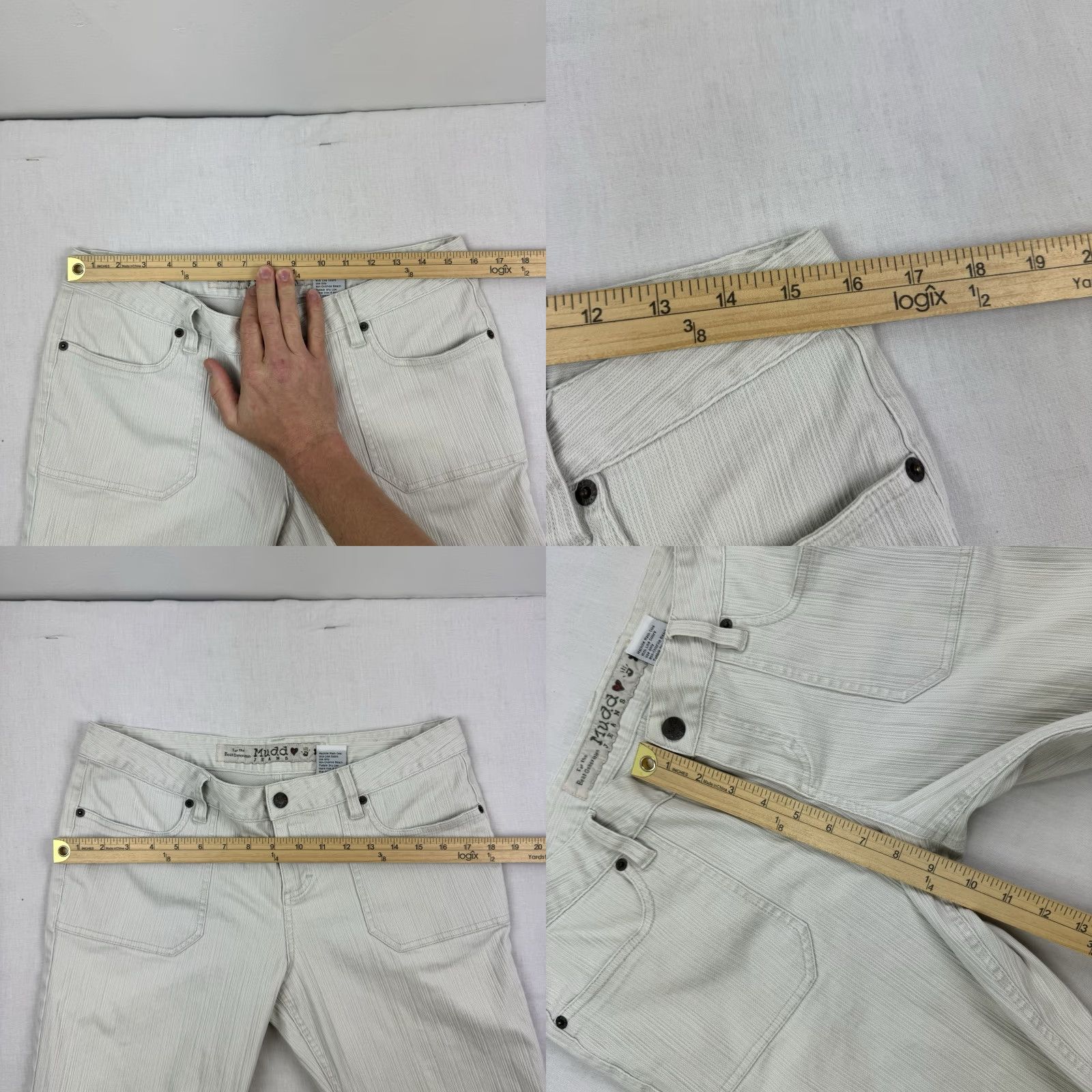 Vintage VINTAGE Mudd Bootcut Pants Womens 13 White Hippie Y2K Grunge Size 34" / US 12 / IT 48 - 8 Thumbnail