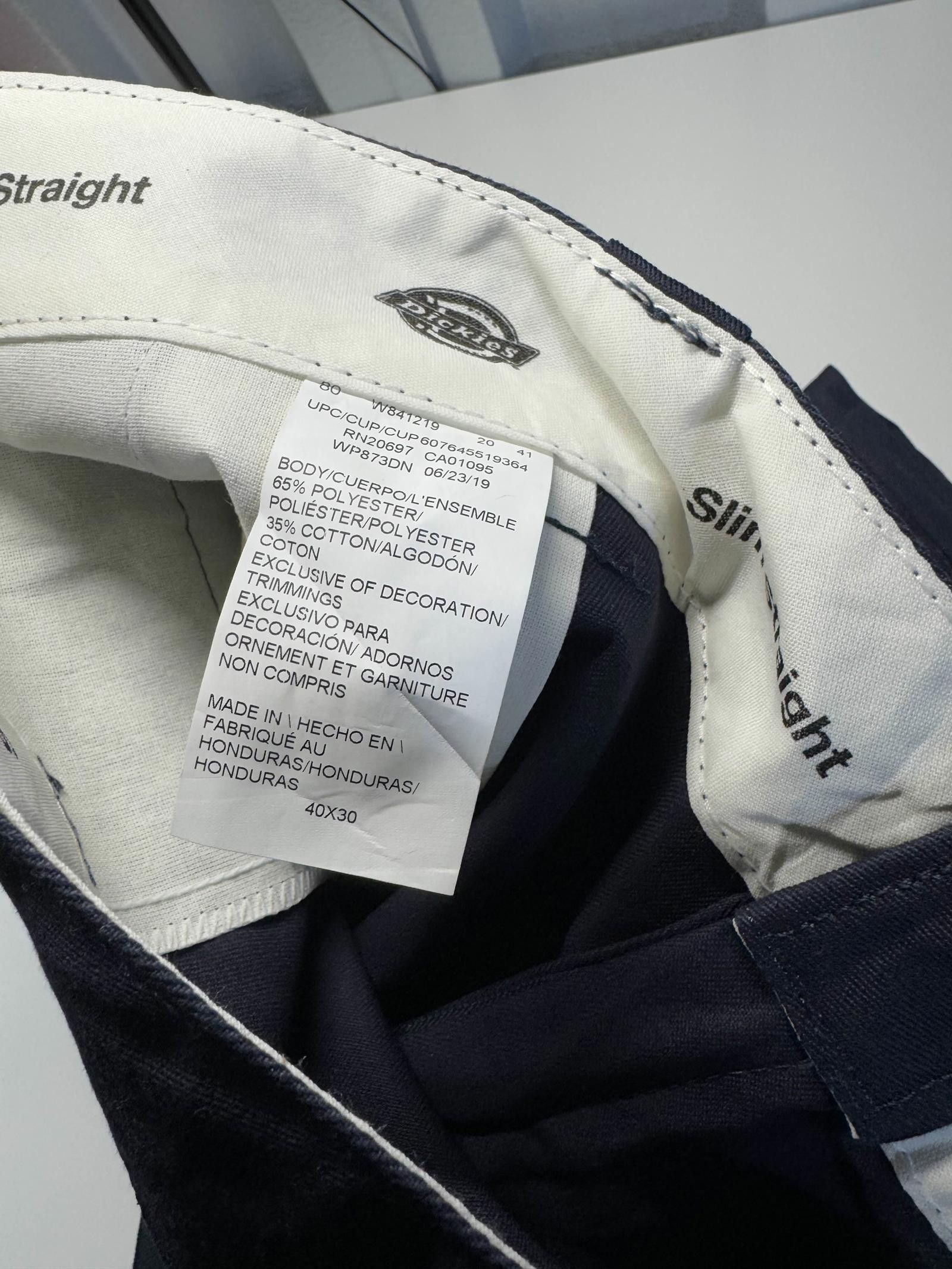 Dickies Dickies Men's Slim Straight Work Pants - Dark Navy Size US 40 / EU 56 - 3 Thumbnail