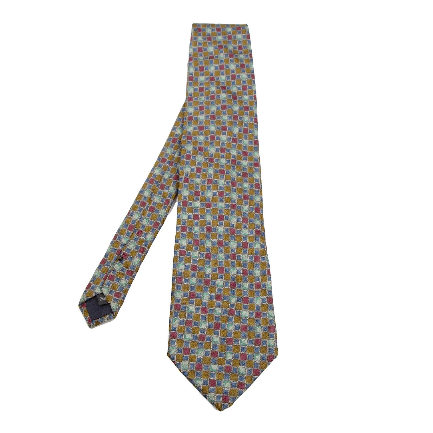 Dries Van Noten Colorful Block Check Silk Tie Multi Size ONE SIZE - 1 Thumbnail