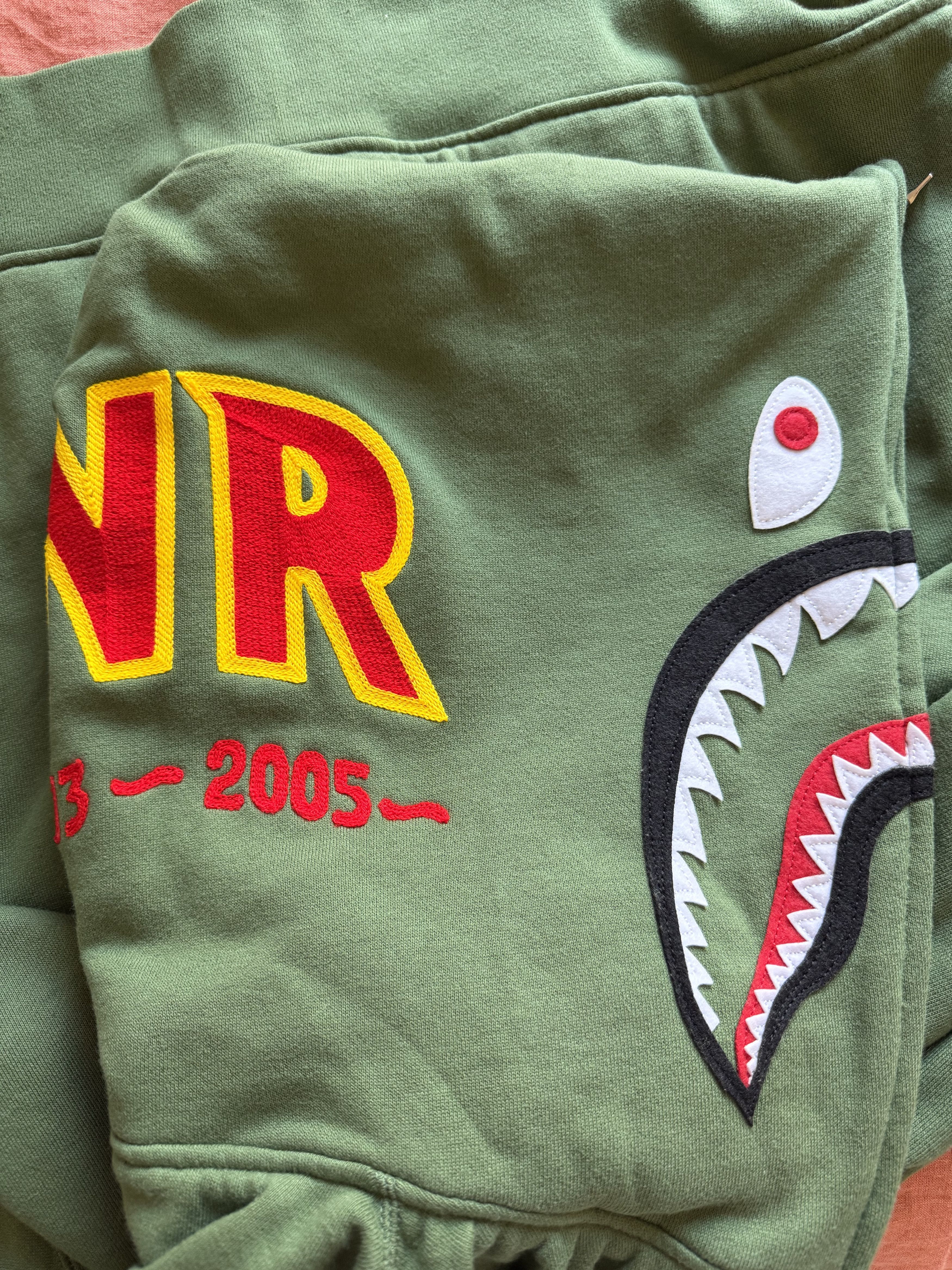 Bape Bape 2nd Shark Thermal Lined Zip Hoodie in Green Size US L / EU 52-54 / 3 - 3 Thumbnail