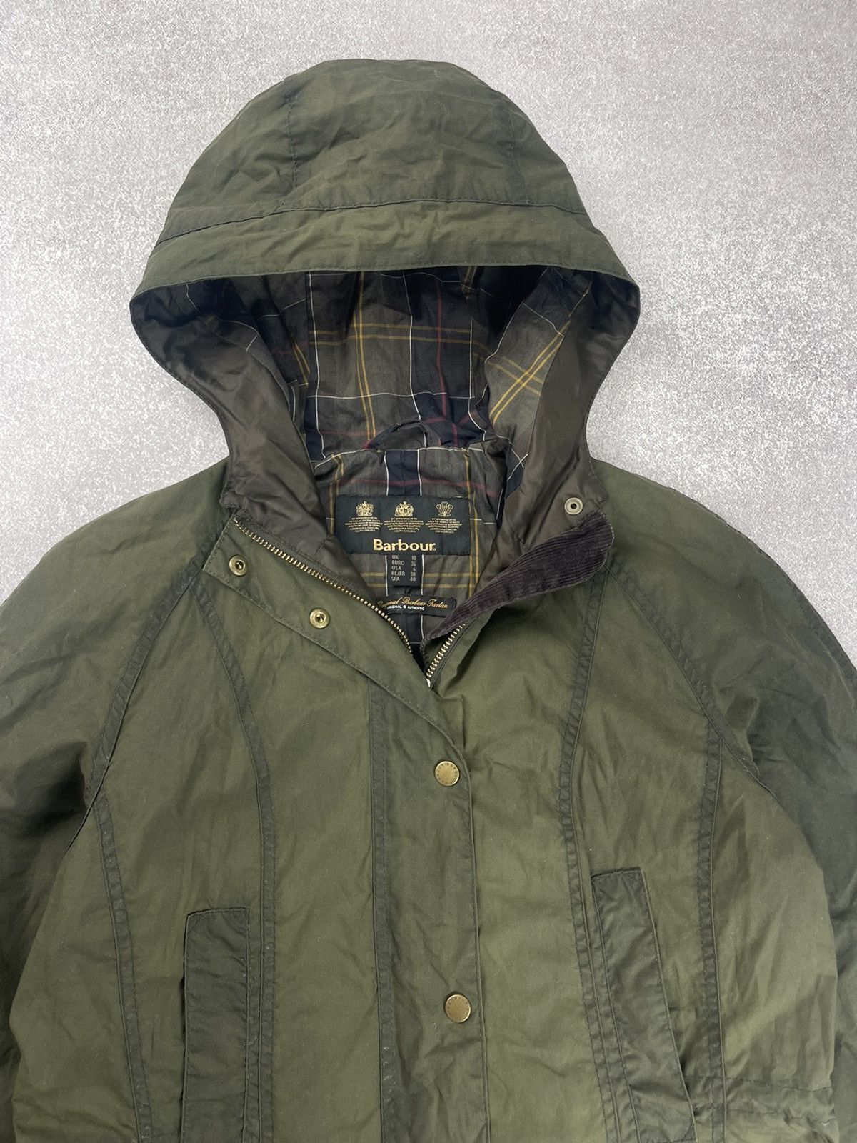 Barbour × Vintage × Wax London Barbour Flyweight Beadnell Wax Parka Jacket Size 10 Size M / US 6-8 / IT 42-44 - 6 Thumbnail