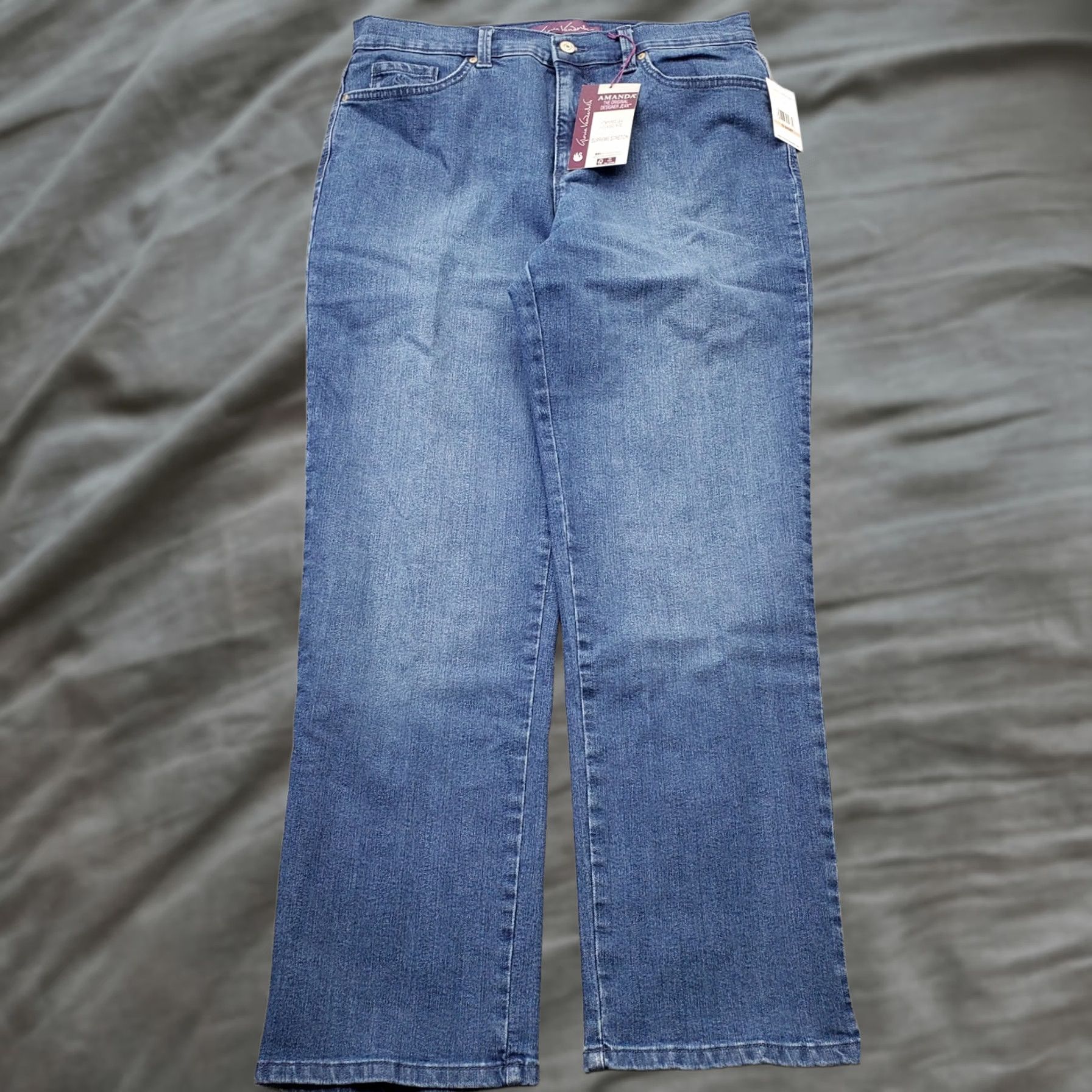 Gloria Vanderbilt Gloria Vanderbilt Amanda Jeans Womens 12 Blue Denim Stretch Classic Tapered Leg Size 34" / US 12 / IT 48 - 1 Thumbnail