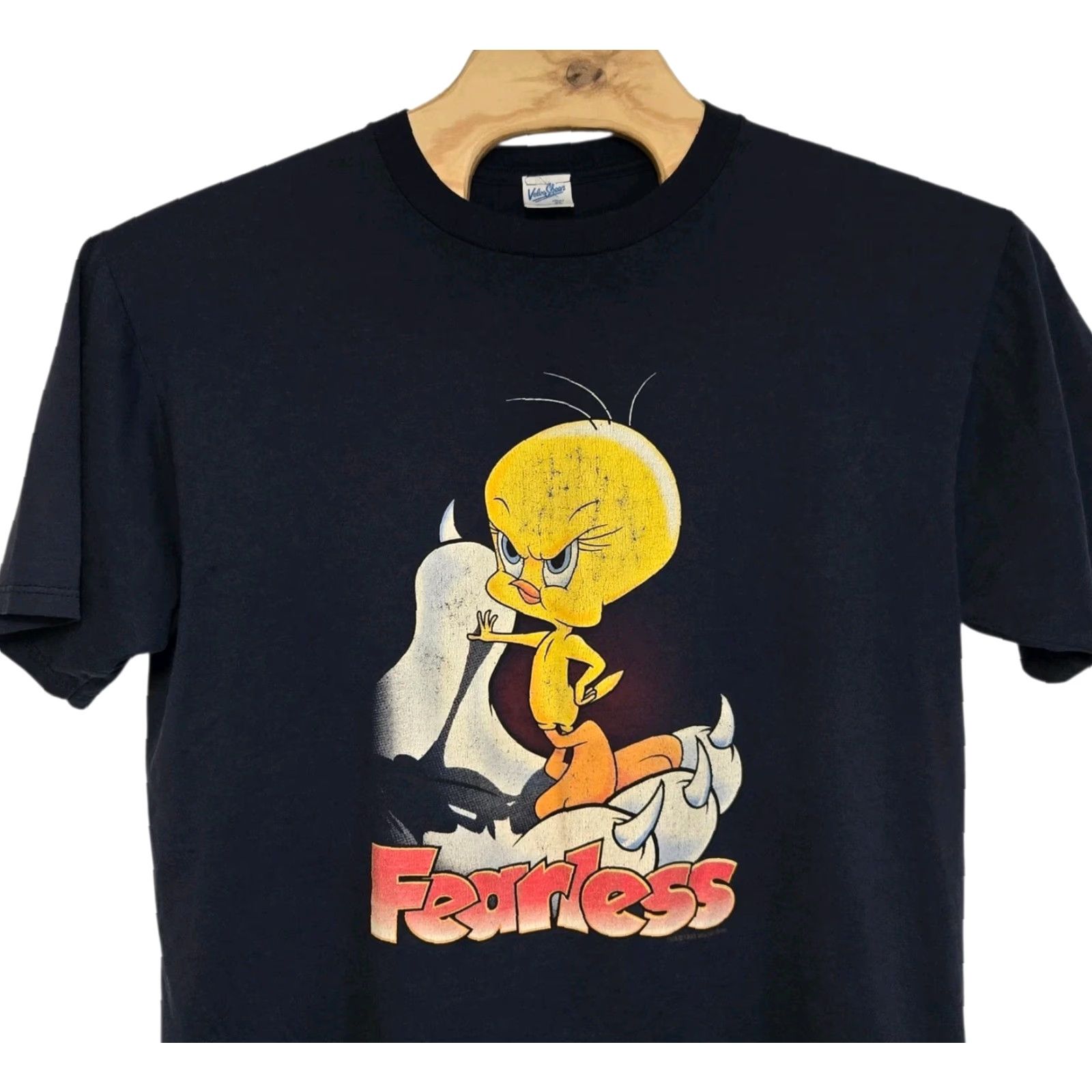 Velva Sheen VINTAGE 1990s Tweety Bird Looney Tunes T-Shirt XL Blue Mens 90s Cartoon Fearless Big Graphic Keywords Size US XL / EU 56 / 4 - 2 Thumbnail