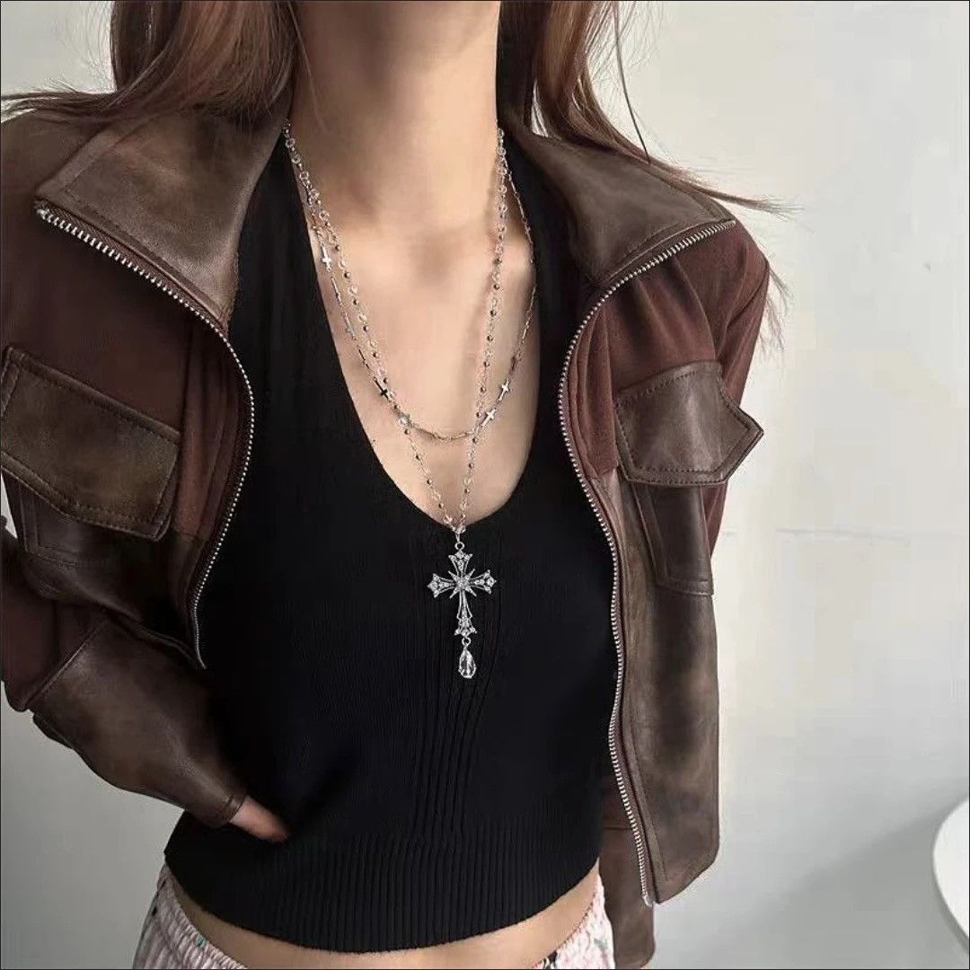Other Y2K Layered Beaded Cross Necklace Size ONE SIZE - 3 Thumbnail
