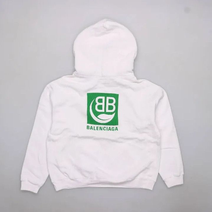 Balenciaga Balenciaga Eco-Friendly Logo Hoodie in White Size US L / EU 52-54 / 3 - 1 Thumbnail