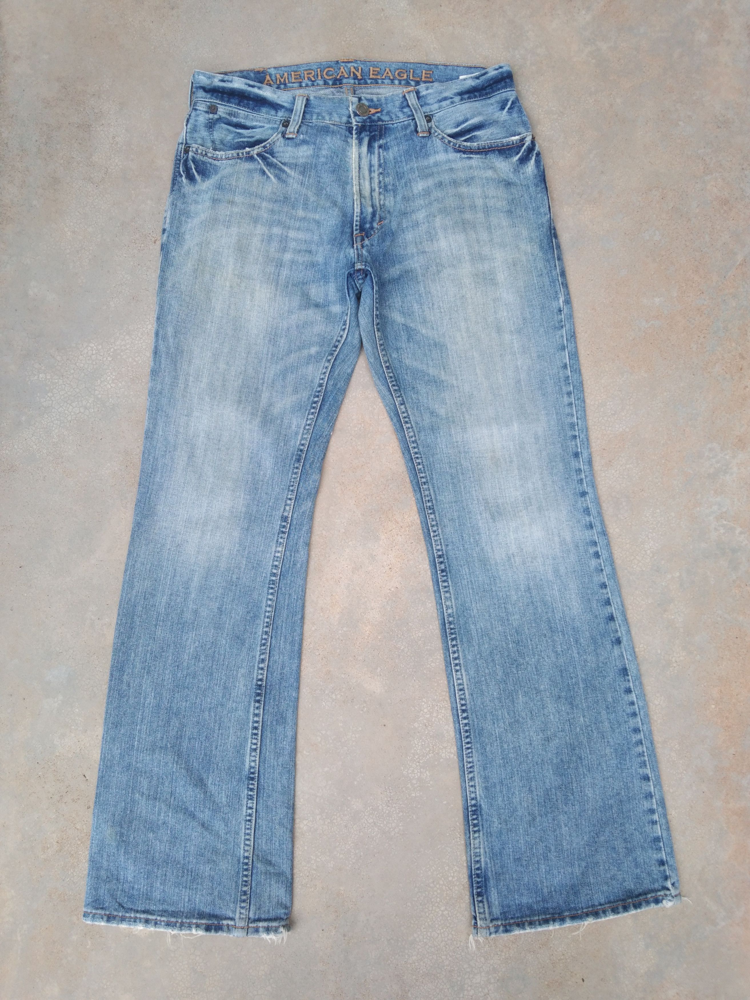 Japanese Brand Vtg Distressed American Eagle Boot Cut Flared Jeans 32x32 Size US 32 / EU 48 - 1 Thumbnail