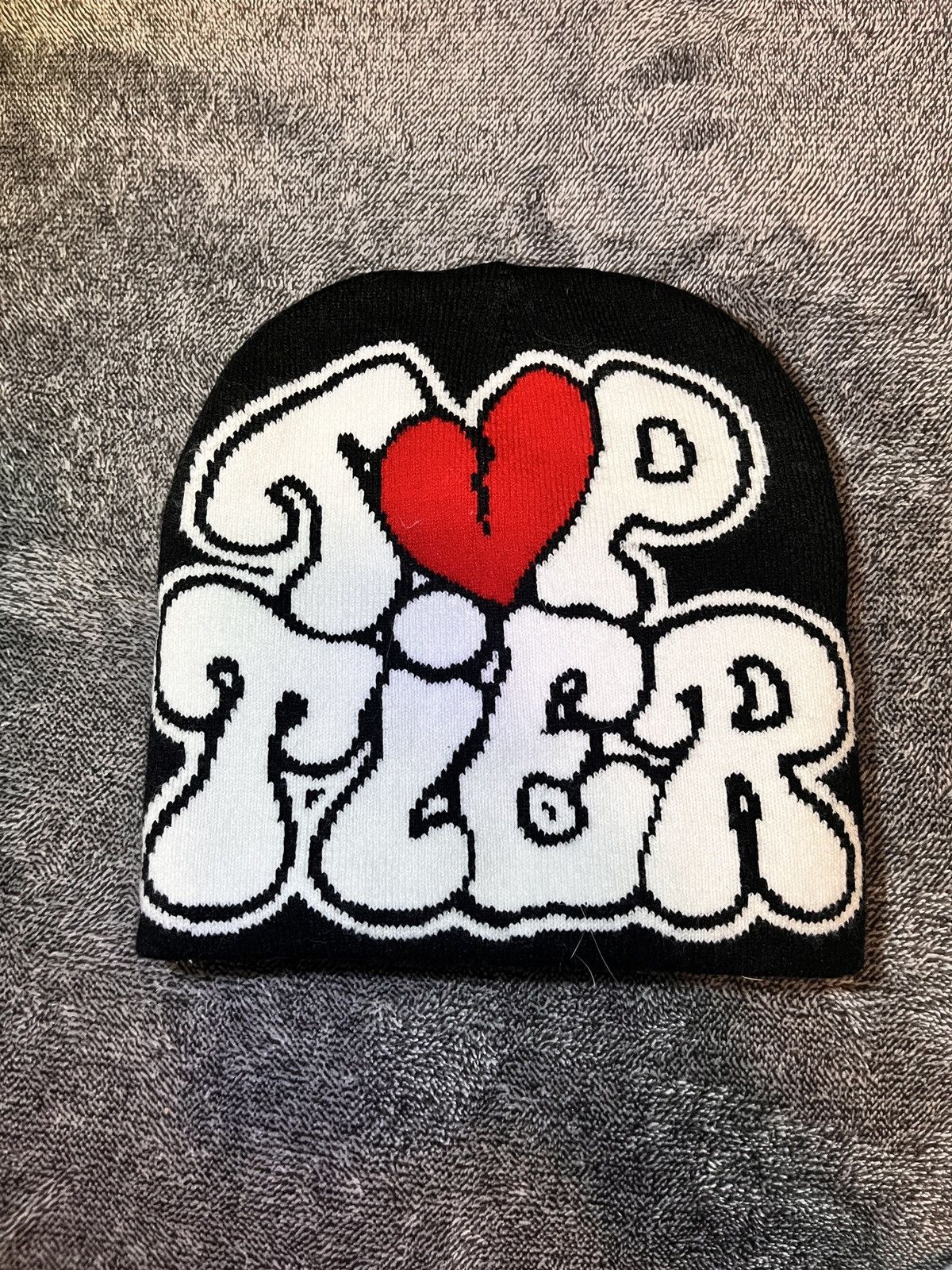Other bundle of 3 beanies: 8 ball, pink fuzzy, graphic ‘top tier’ Size ONE SIZE - 4 Thumbnail