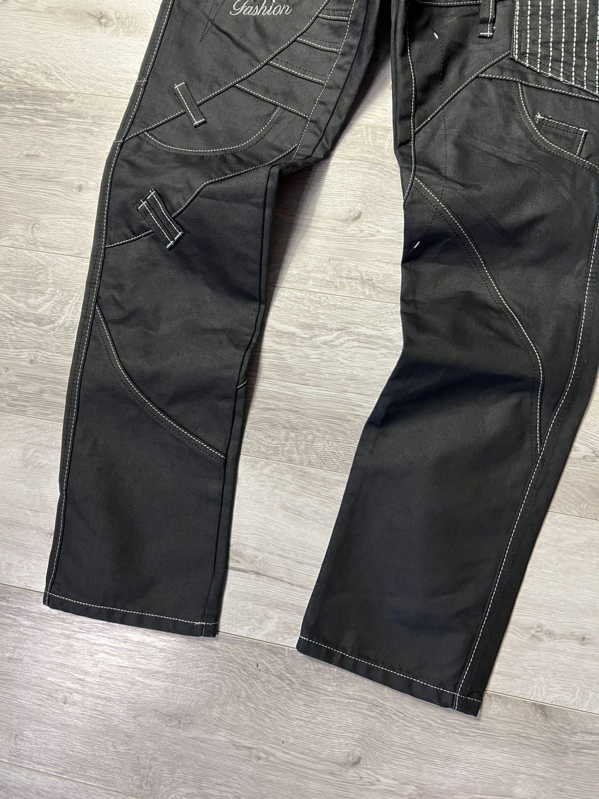 Japanese Brand Vintage Y2K K&M Kosmo Lupo Embroidered Logo Hard Wear Jeans Size US 32 / EU 48 - 6 Thumbnail