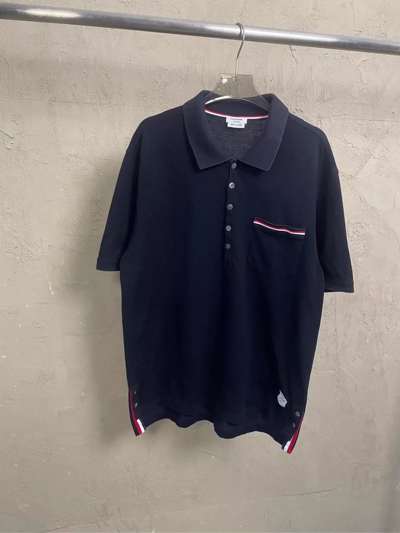 Thom Browne Thom Browne size4 Blue and green pocket colored strip Polo Size US XL / EU 56 / 4 - 1 Thumbnail
