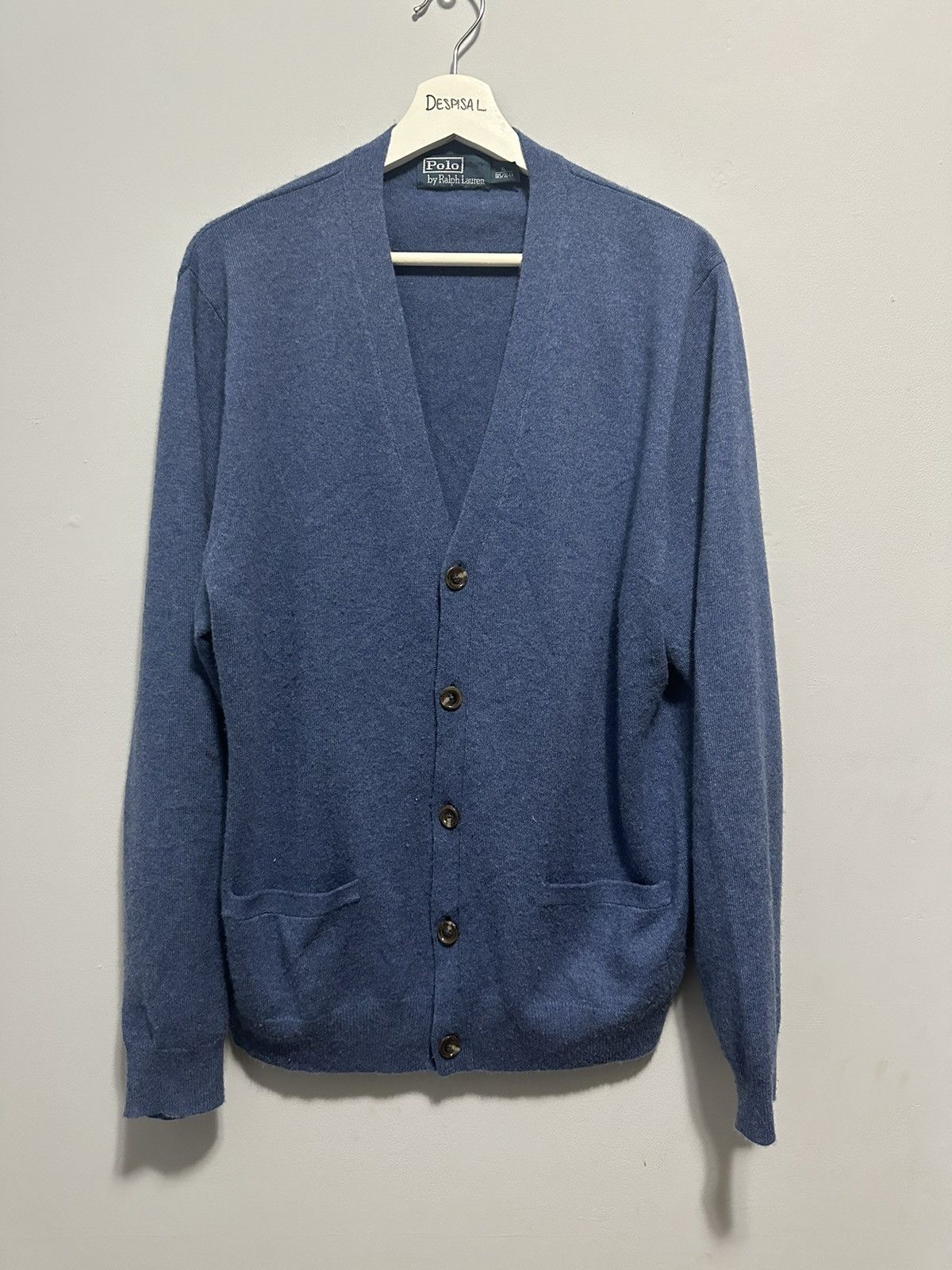 image of Polo Ralph Lauren x Vintage Polo 100% Cashmere Cardigan in Blue, Men's (Size XL)