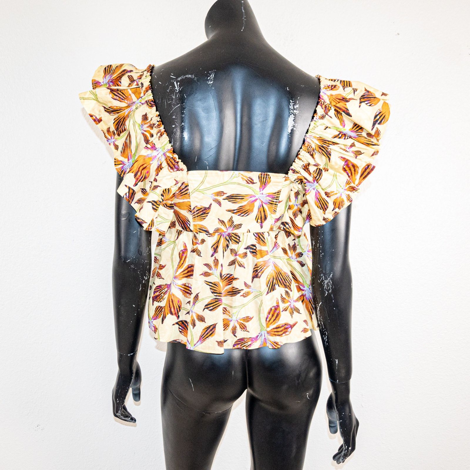 Ulla Johnson Ulla Johnson $320 Romi Top Ruffle Sleeve in Lotus Floral 2 Size XS / US 0-2 / IT 36-38 - 5 Thumbnail