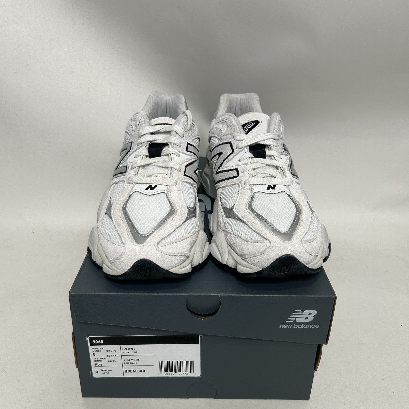 New Balance New Balance 9060 'White Black Metallic Silver' U9060JRB Size US 8 / EU 41 - 2 Thumbnail