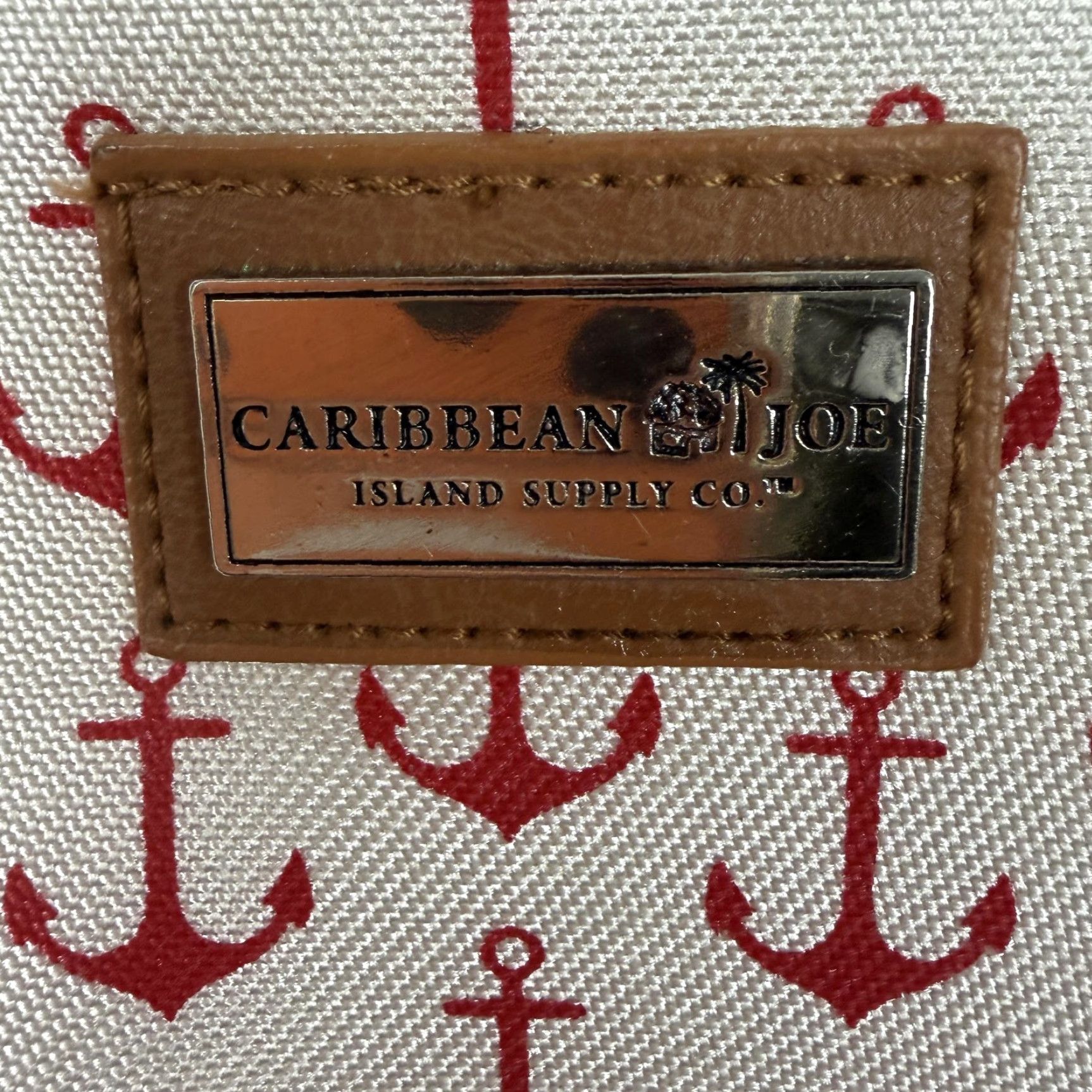 Nautica Caribbean Joe Tote Bag Anchor Print Canvas Red White Rope Shoulder Straps Large Beach Nautical Bag Womens Mens? Size ONE SIZE - 5 Thumbnail