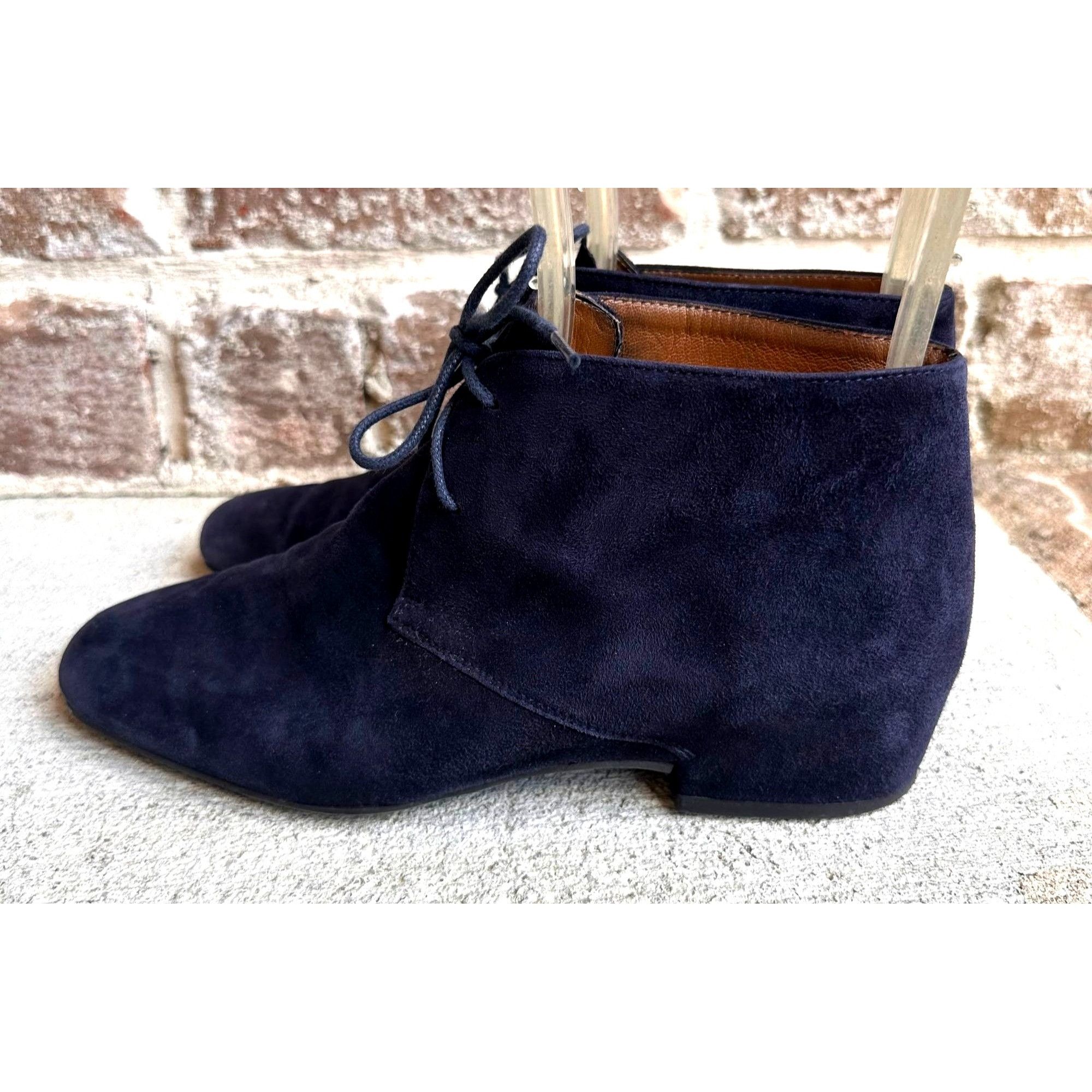 Aquatalia × Vintage Aquatalia Blue Suede Chukka Boots Lace Up Ladies 6 Italy Size US 6 / IT 36 - 3 Thumbnail
