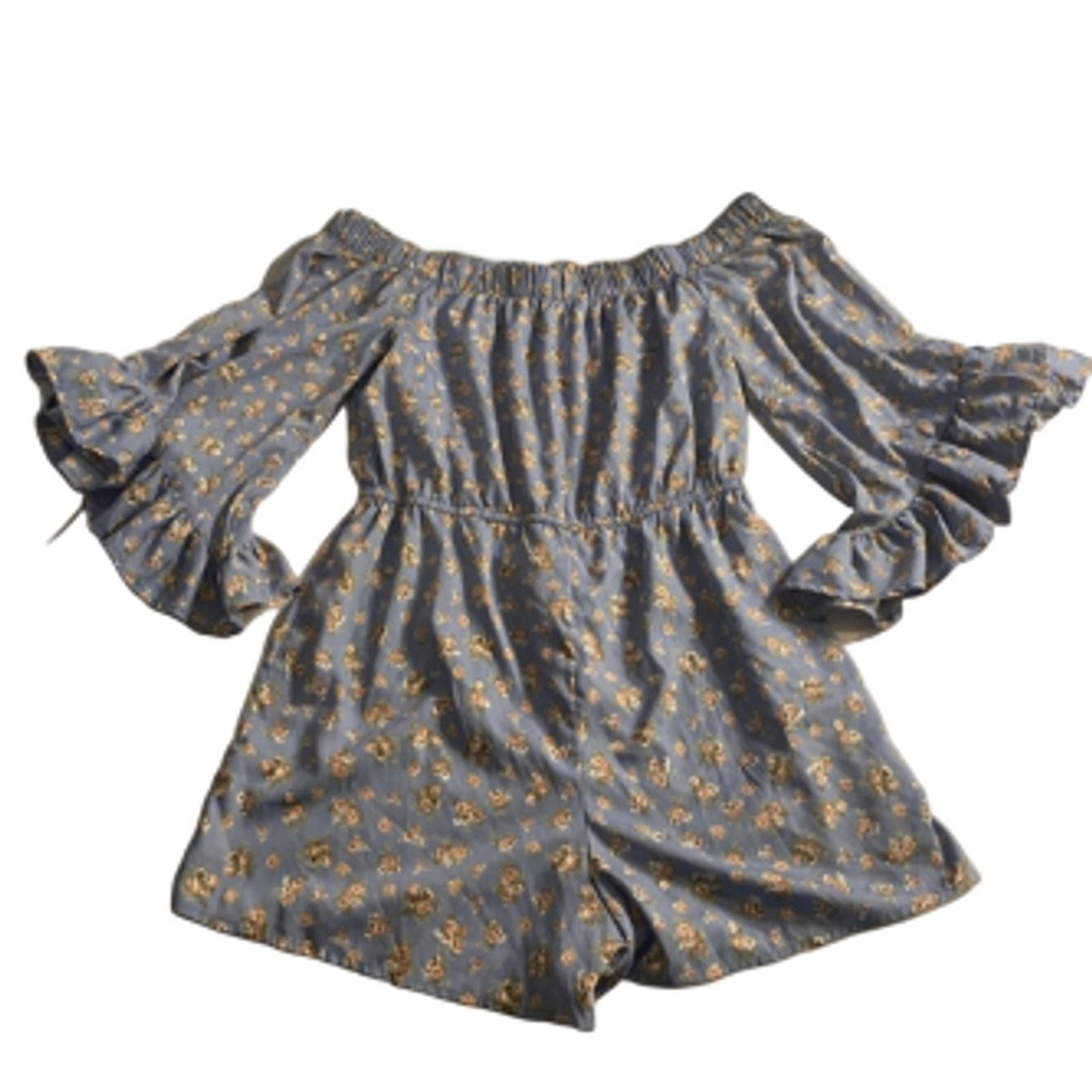 Blush Cottagecore Ruffle Floral Romper Blush Off-Shoulder XL Size 30" / US 8 / IT 44 - 5 Thumbnail