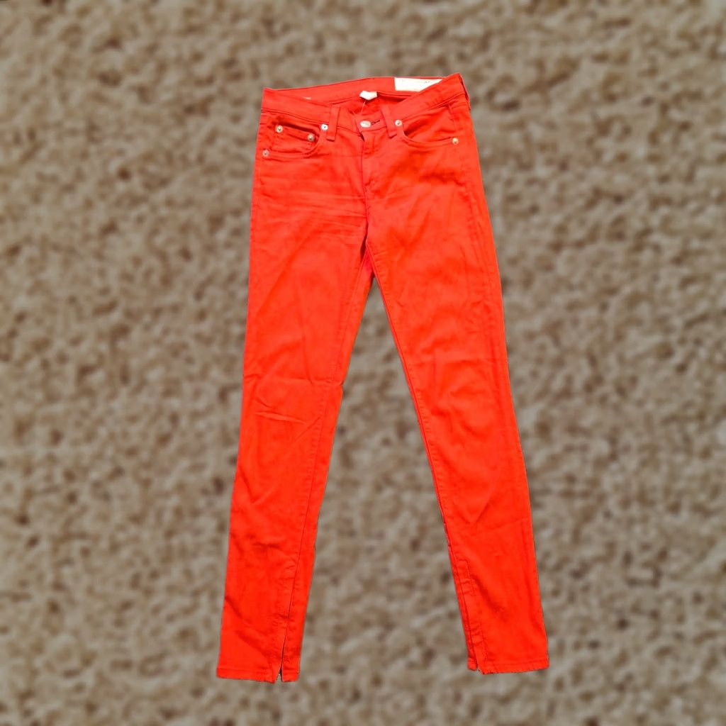 Rag & Bone Rag Bone Jeans Womens Size 24 Orange Side Zipper Stretch Cropped Casual Capsule Denim 5-Pocket Regular Rise Jeans Womens Size 42" / US 20 - 1 Thumbnail