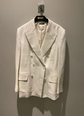 Tom Ford o1w1db10225 GI2909 Double-breasted Jacket in White Size XL / US 12-14 / IT 48-50 - 1 Preview