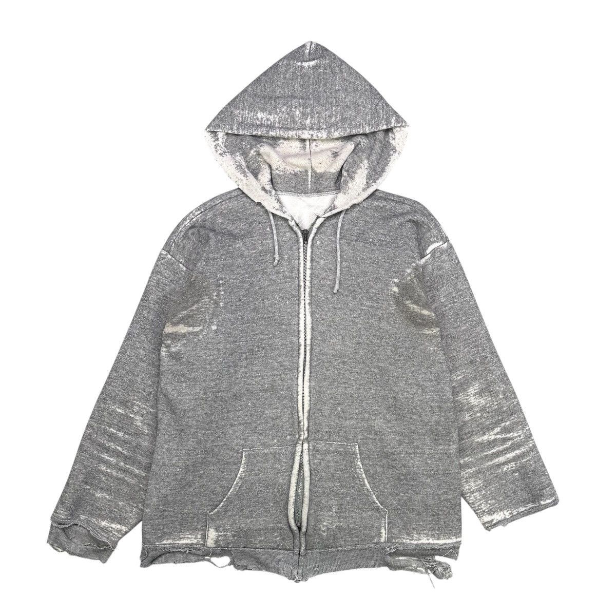 Vintage VINTAGE THRASHED FADED THERMAL ZIP HOODIE Size US L / EU 52-54 / 3 - 2 Thumbnail