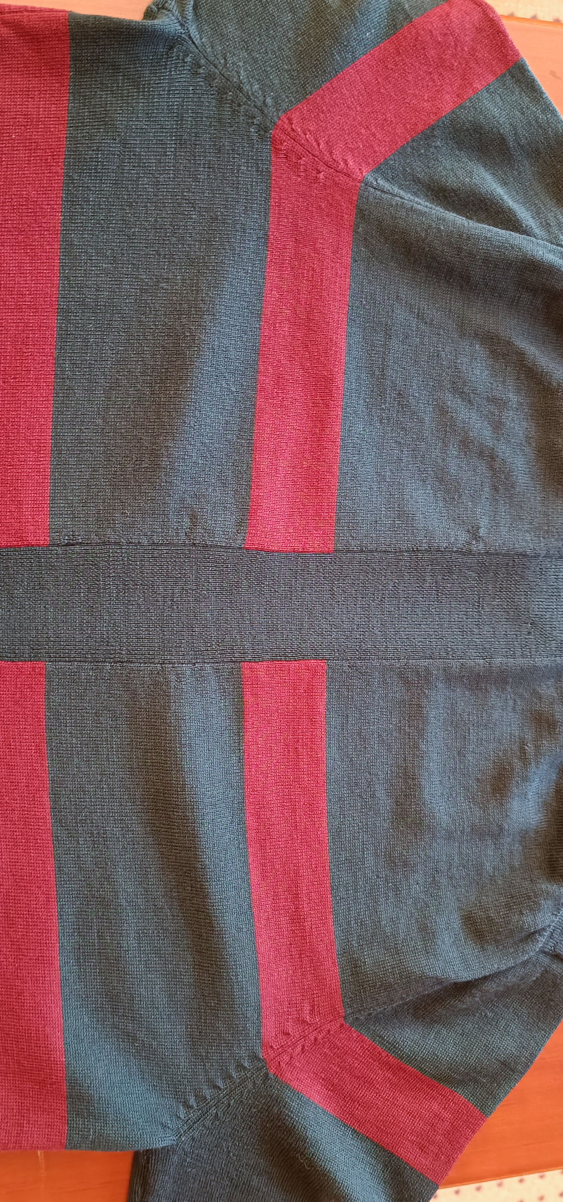 Jean Paul Gaultier Wool knit sweater in dark gray with red stripes Size US M / EU 48-50 / 2 - 23 Thumbnail