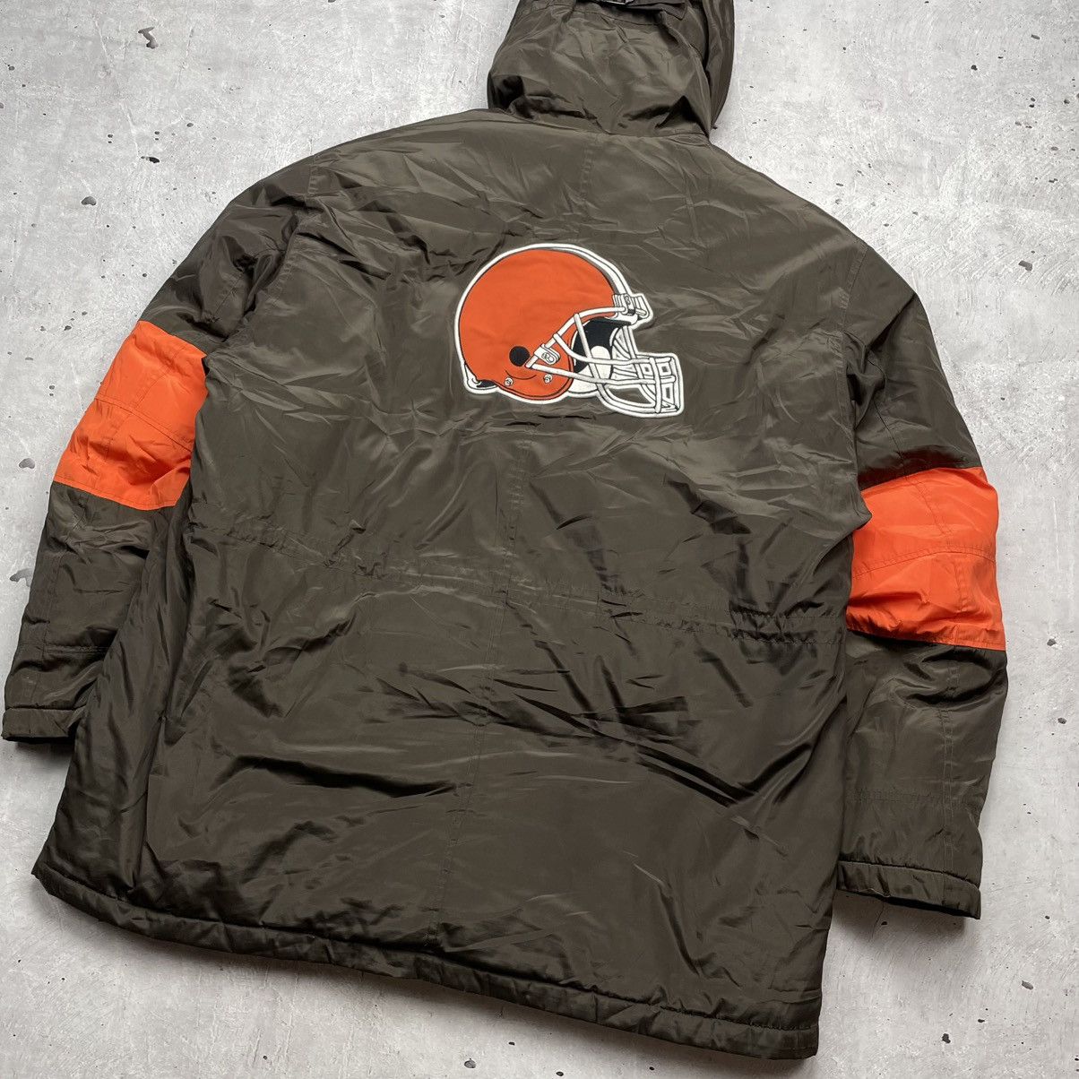 NHL × Vintage Vintage Reebok 90s Cleveland Football Quilted Hooded Jacket Size US XL / EU 56 / 4 - 6 Thumbnail