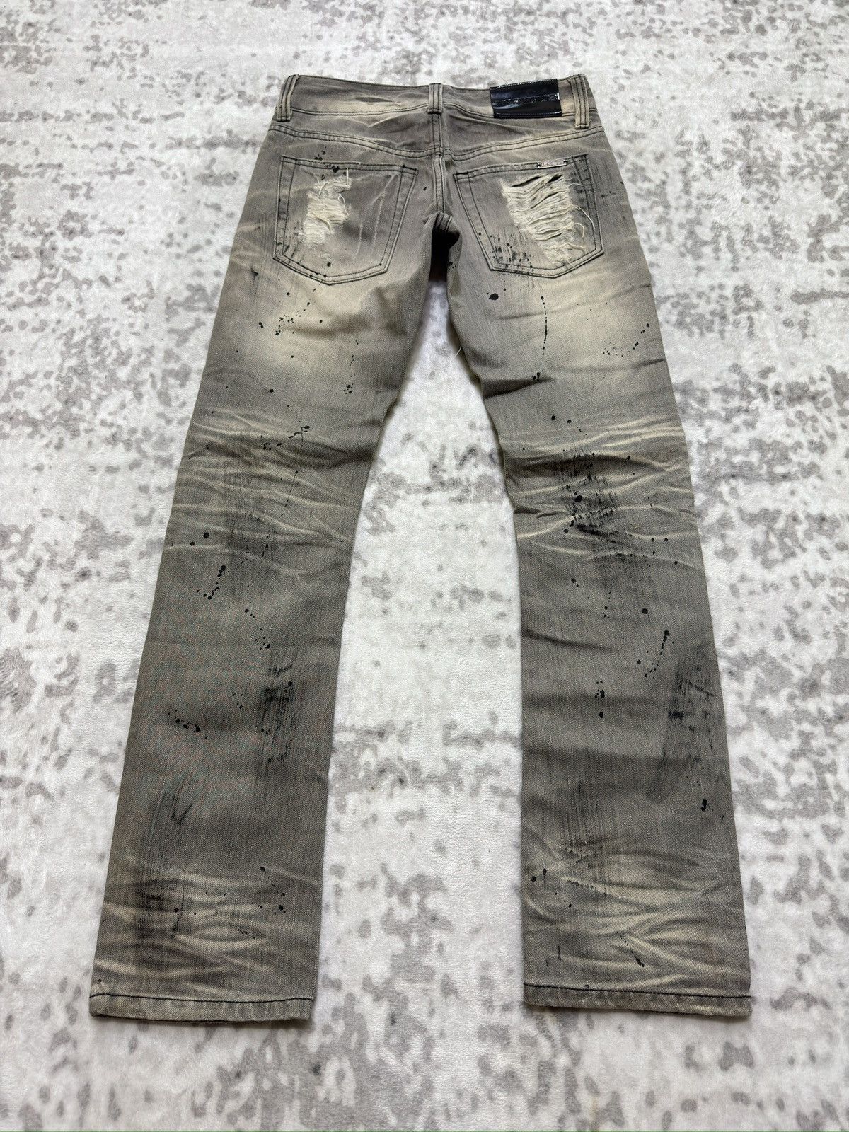 Hysteric Glamour Lip Service Distressed Thrashed Denim Y2K Slim Fit Jeans Size US 27 - 2 Thumbnail