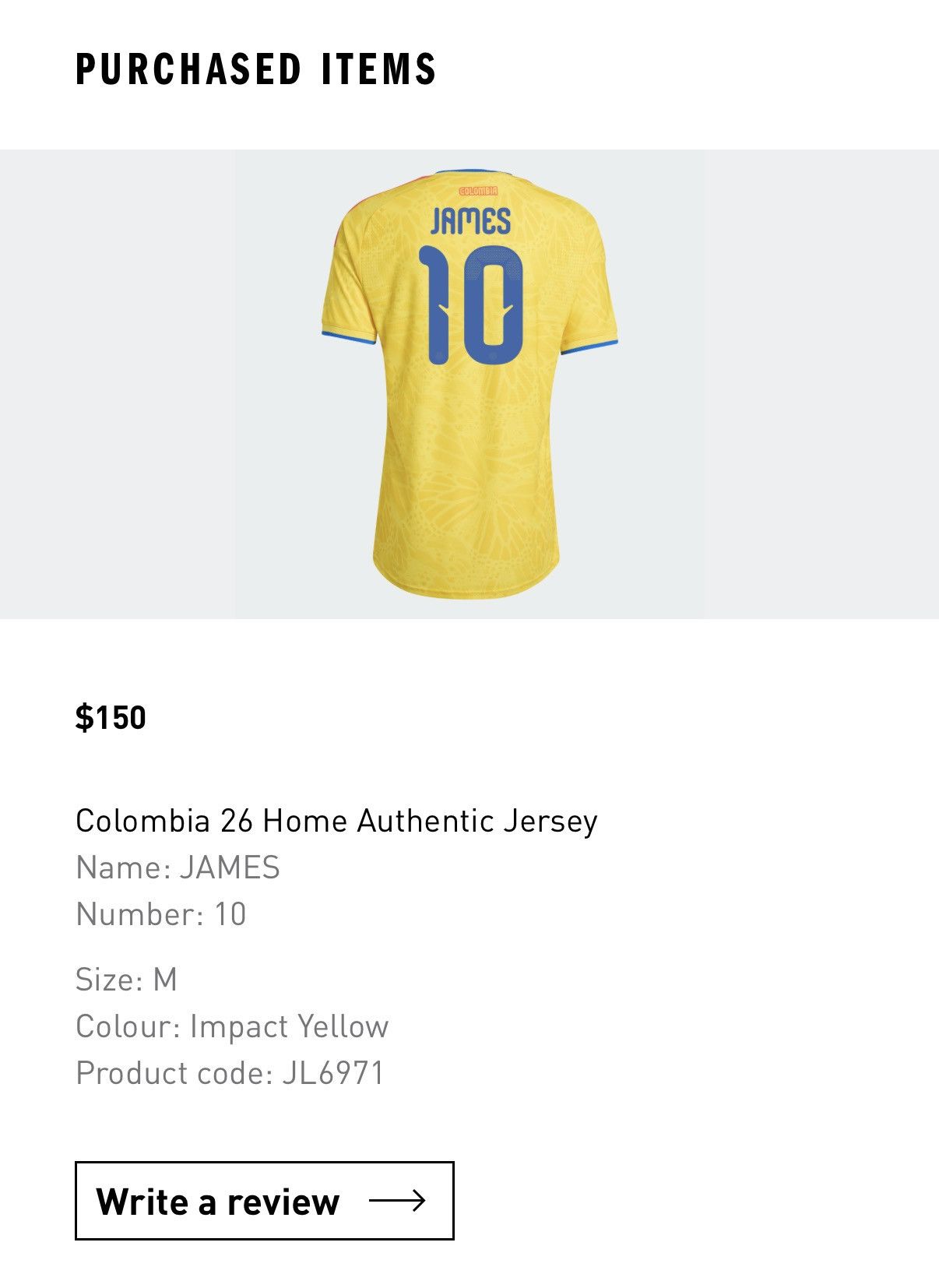 Adidas Colombian Home Jersey Size US M / EU 48-50 / 2 - 7 Thumbnail