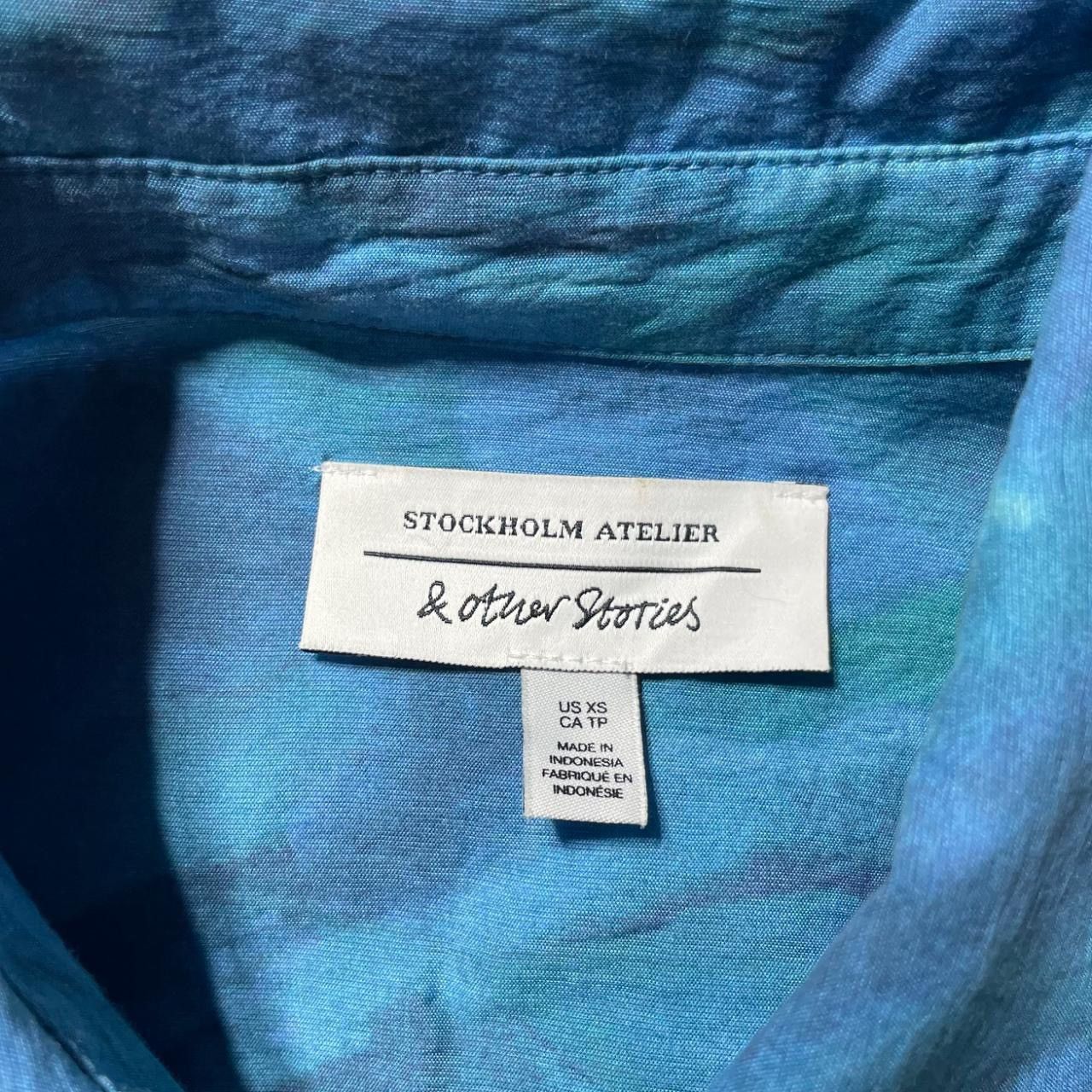 & Other Stories & Other Stories Wavy Print Short Sleeve Boxy Button Up Shirt Size XS / US 0-2 / IT 36-38 - 7 Thumbnail