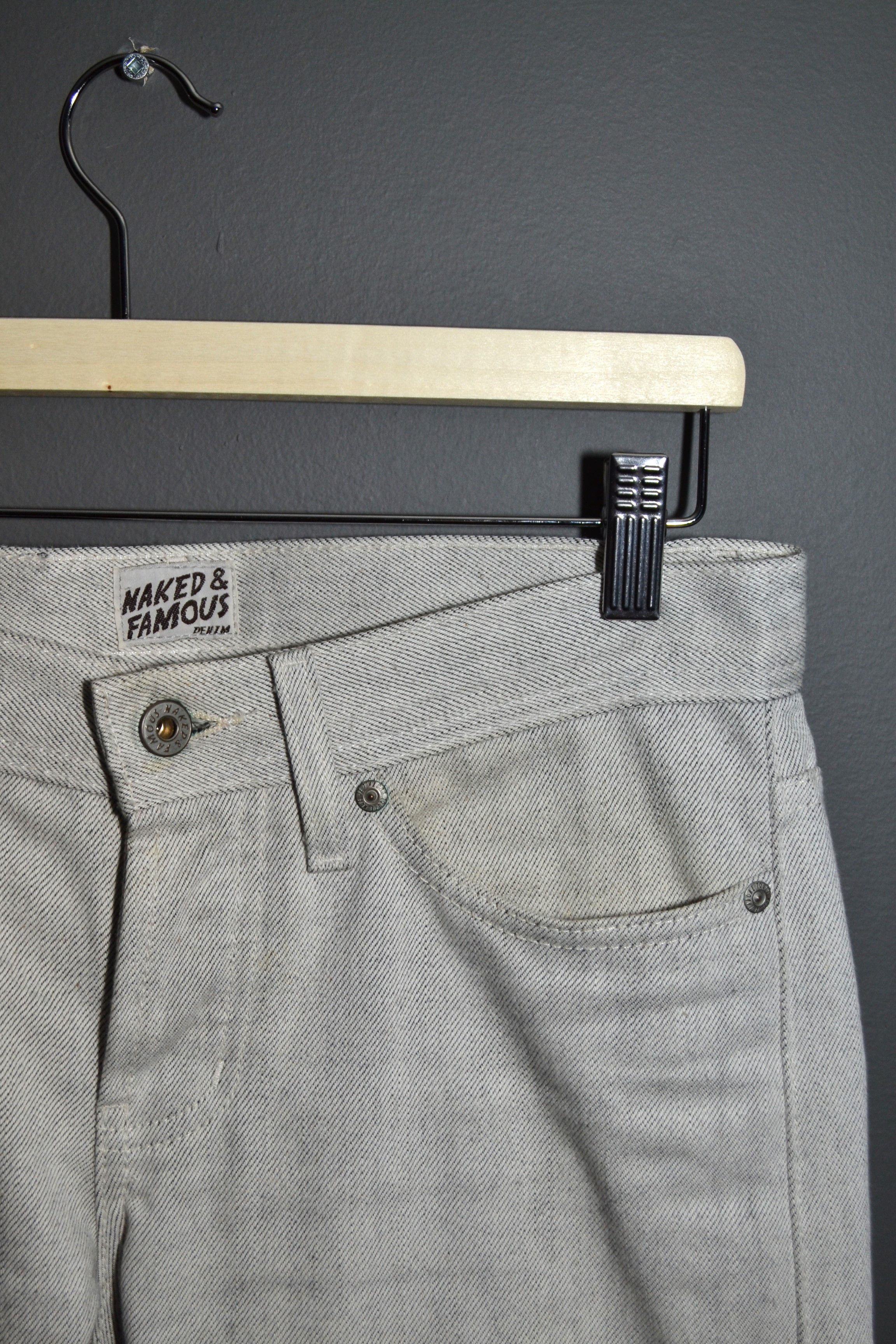 Naked & Famous Naked & Famous Weird Guy White By Black Selvedge Jeans 29 Grailed