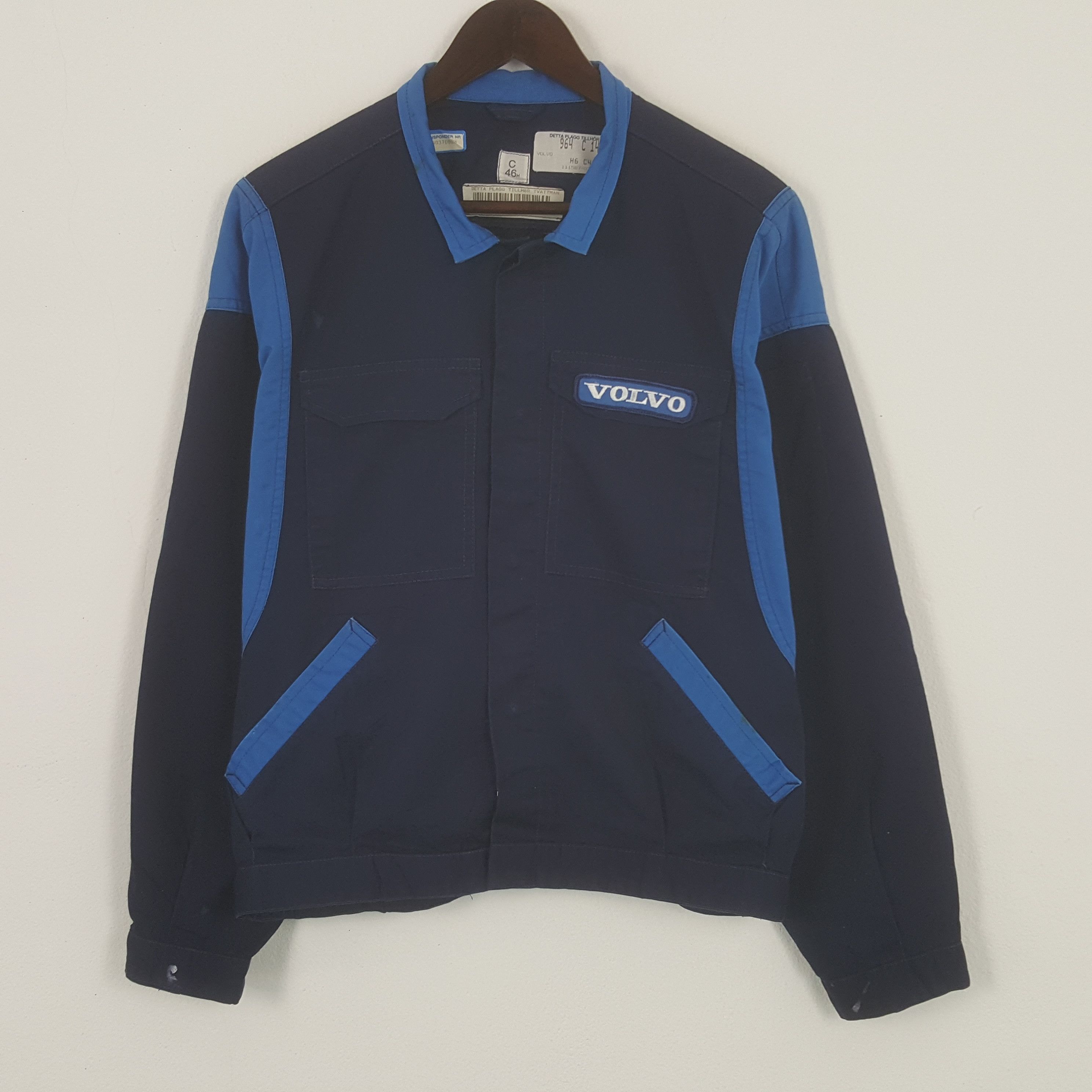 image of Vintage Volvo Racing Uniform Worker Jacket in Navy Blue, Men's (Size Large)