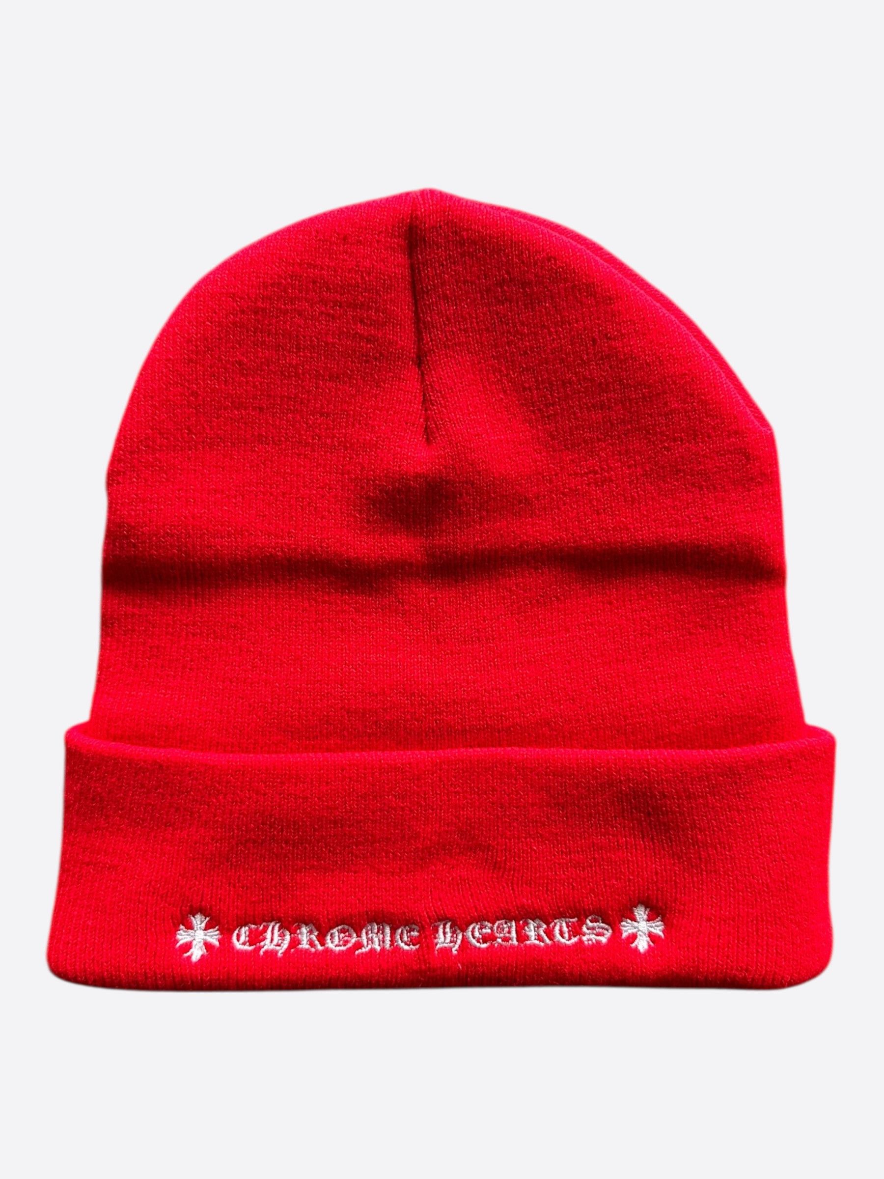 Chrome Hearts Chrome Hearts Red & White CH Logo Embroidered Beanie Size ONE SIZE - 2 Thumbnail