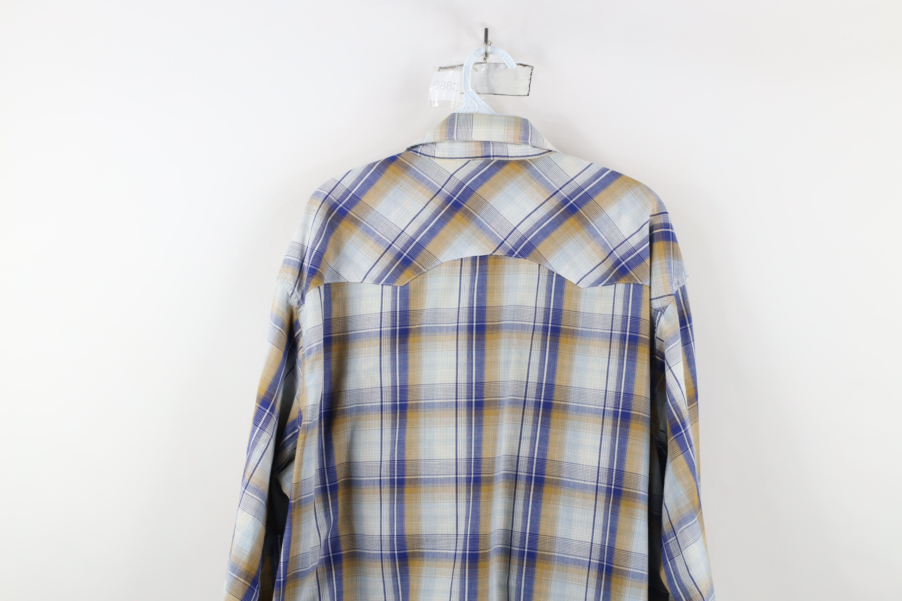 Vintage × Wrangler Vintage Wrangler Western Cowboy Snap Button Shirt Plaid Size US XXL / EU 58 / 5 - 13 Thumbnail
