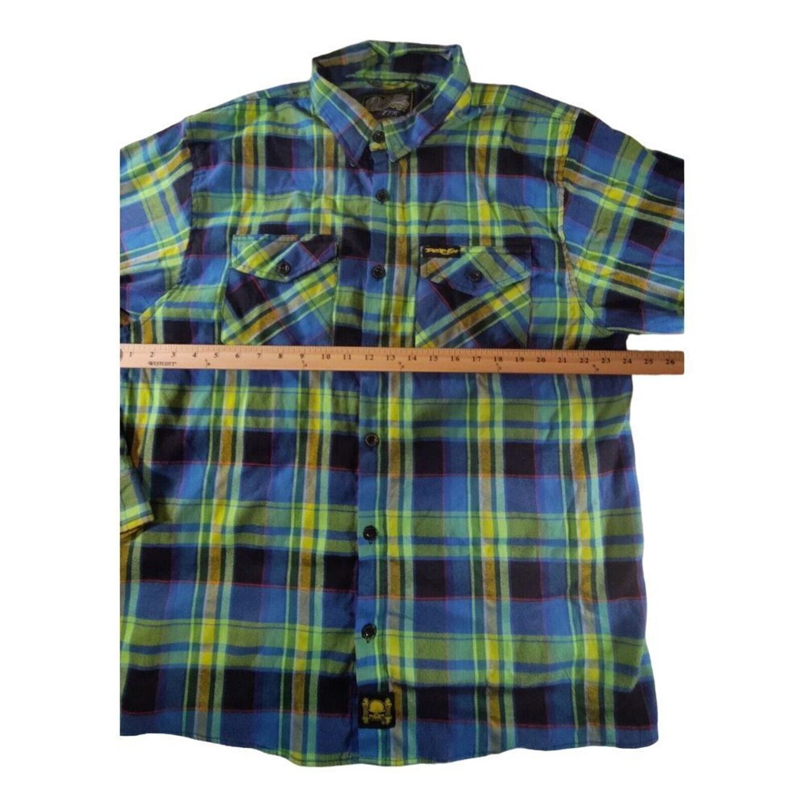Drop Dead Drop Em Mens X Large "The Underdog" Low Rider Truck Flannel Size US XL / EU 56 / 4 - 4 Thumbnail