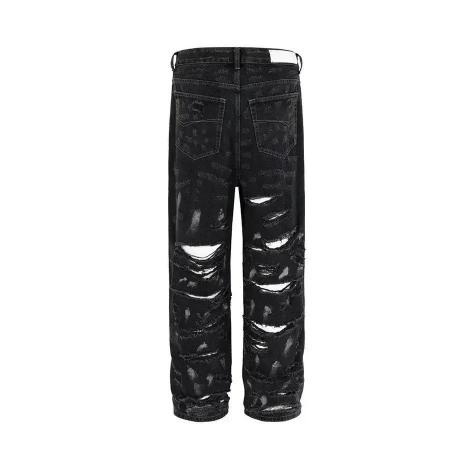 Japanese Brand Damaged Ripped Hole Jeans Y2k Baggy Trousers Oversized Pants Size US 32 / EU 48 - 5 Thumbnail