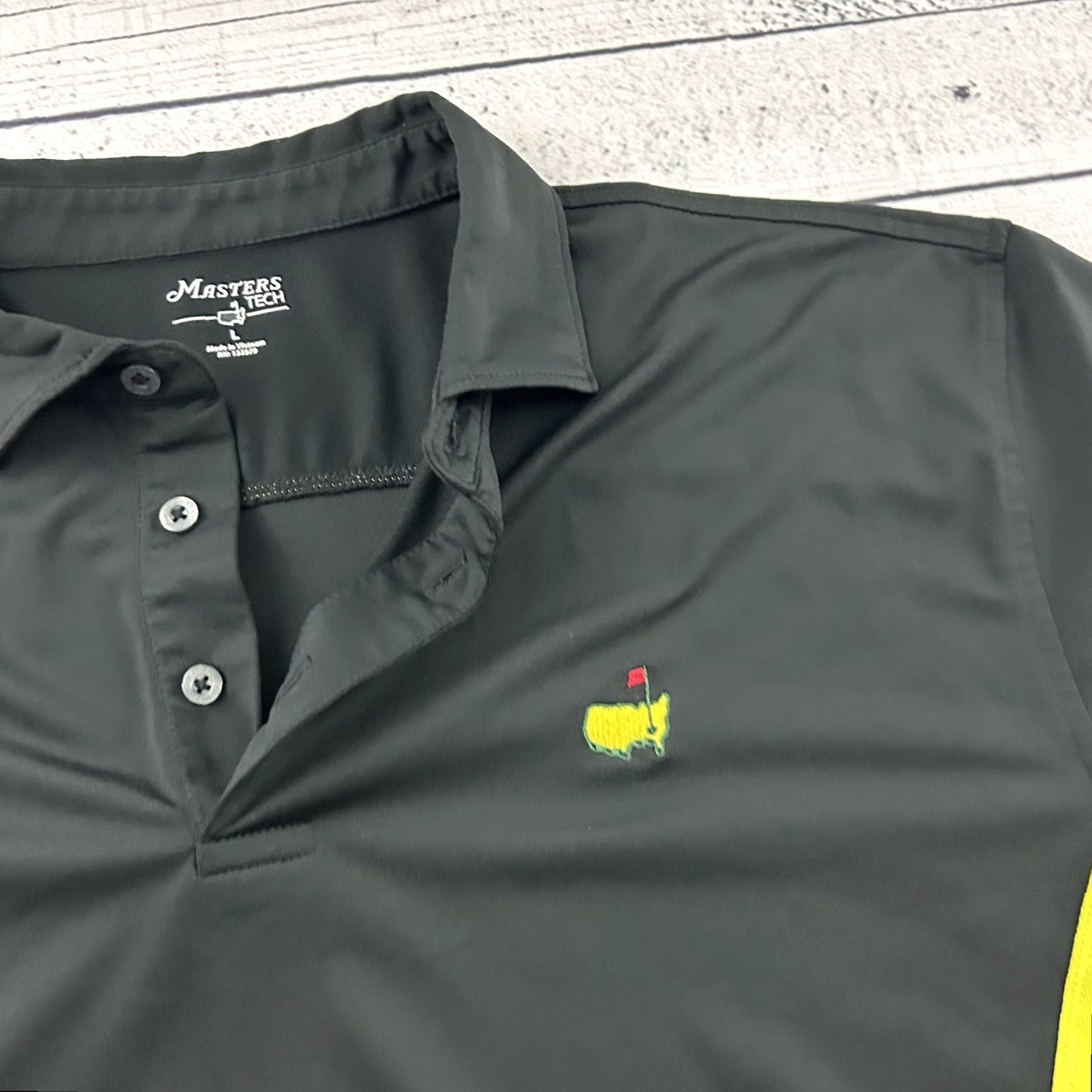 Vintage Masters Tech Short Sleeve Golf Polo Shirt Men L Black Yellow Polo Shirt Mens Large Black Yellow Size US L / EU 52-54 / 3 - 3 Thumbnail